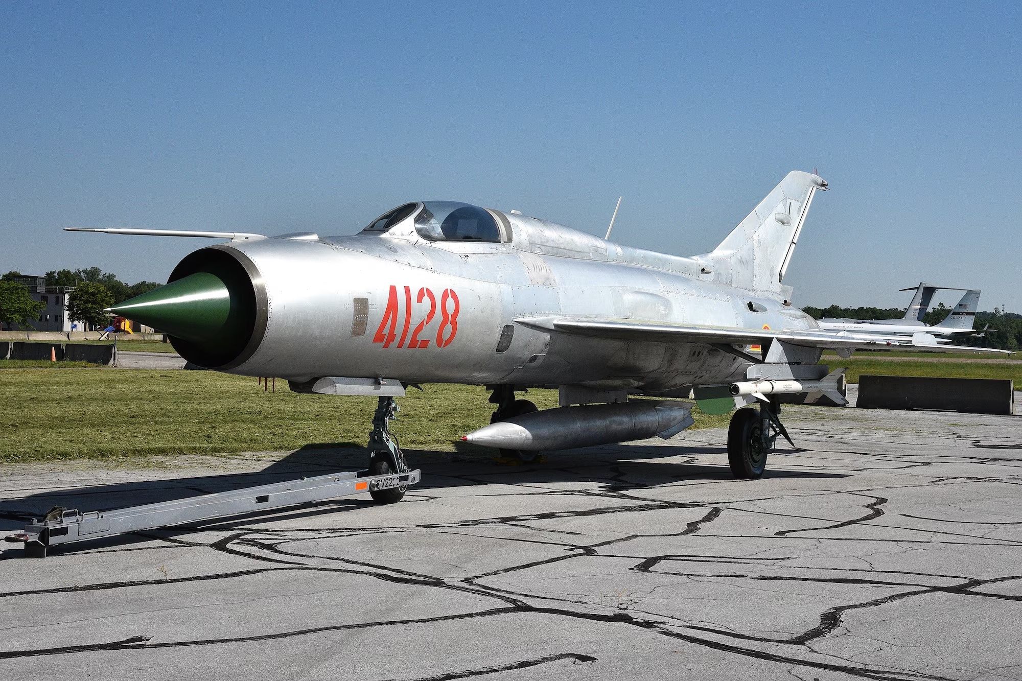 A MiG-21 on display.