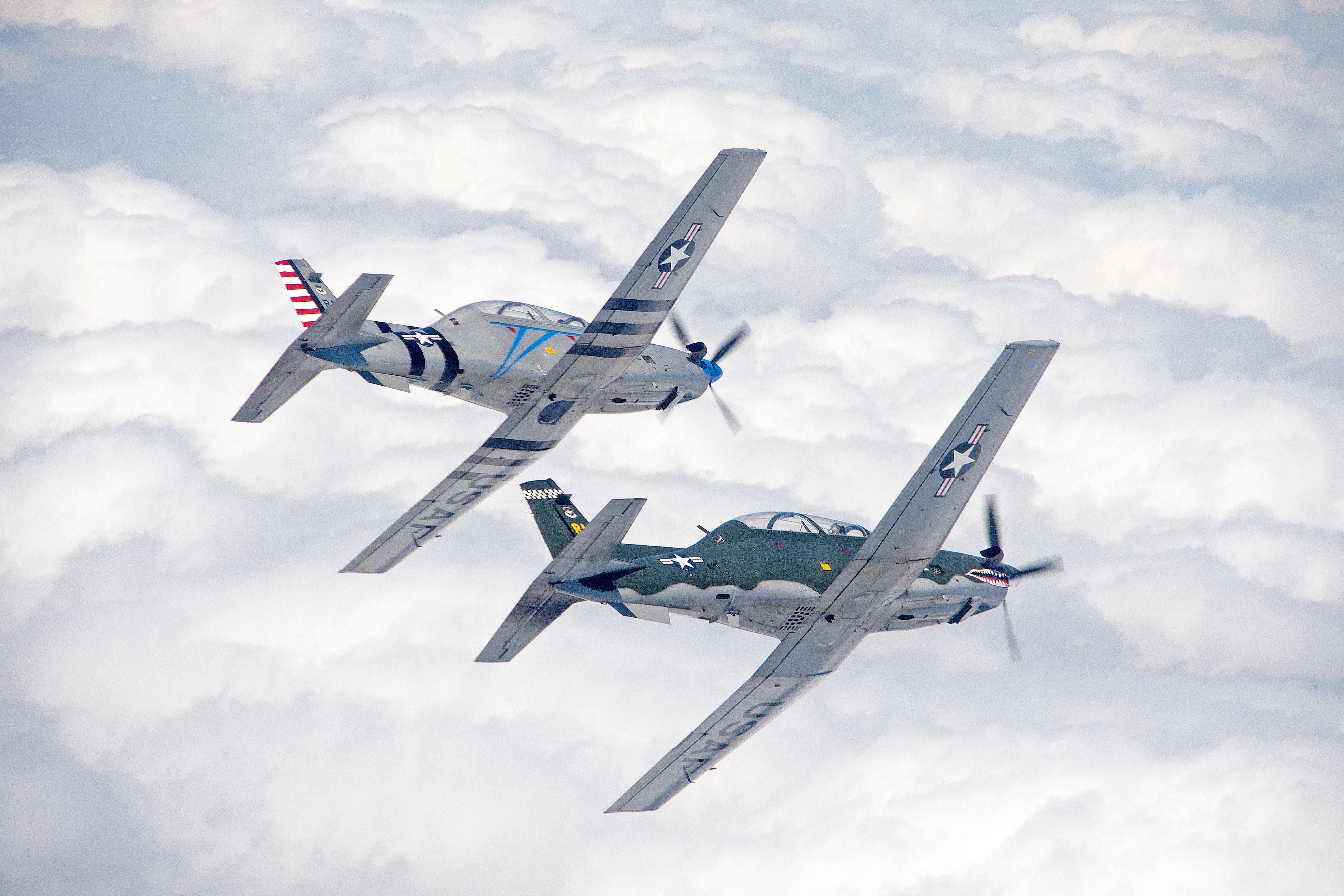 A T6 training flight over Texas.