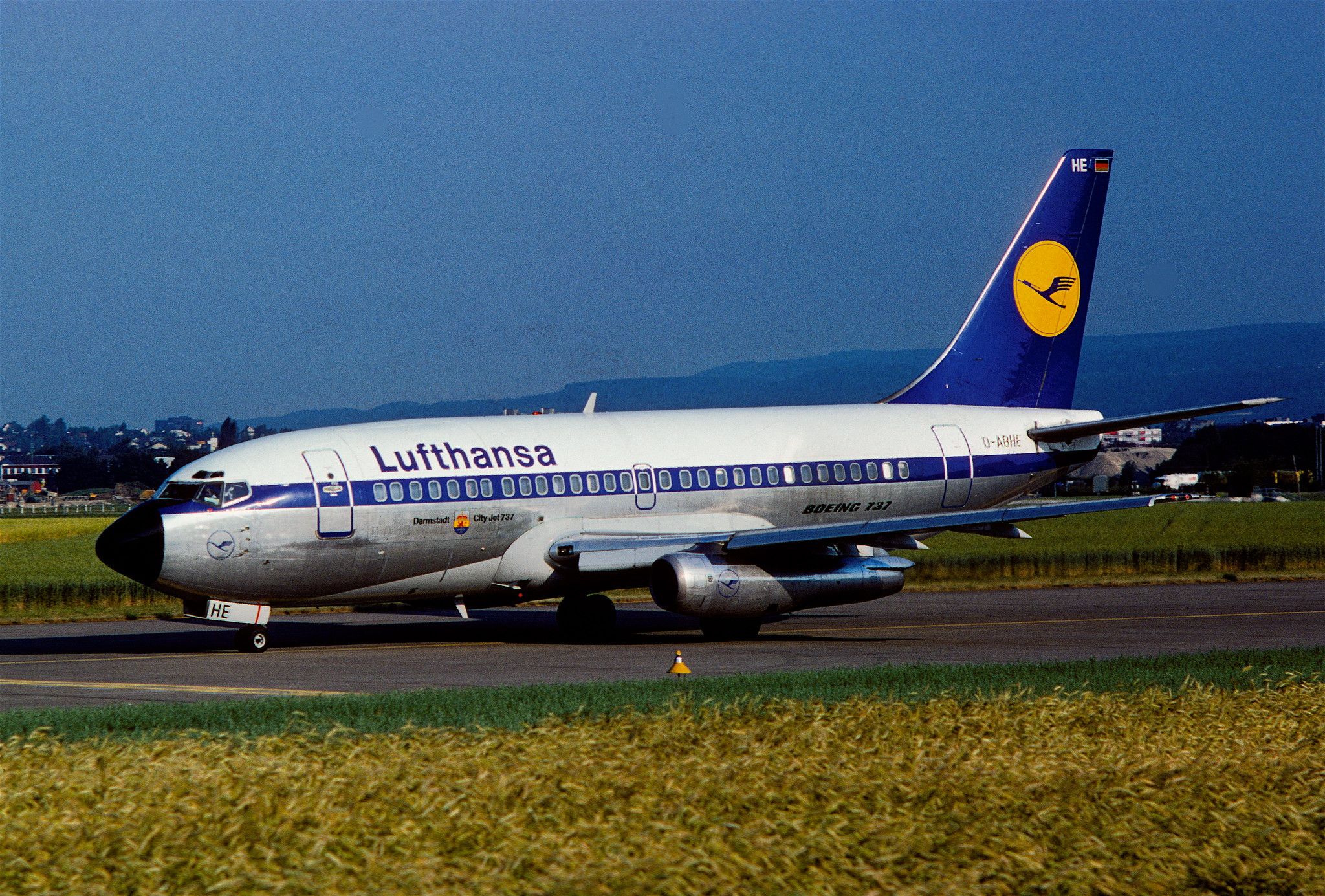 A Lufthansa Boeing 737-200 On the apron in Zurich.