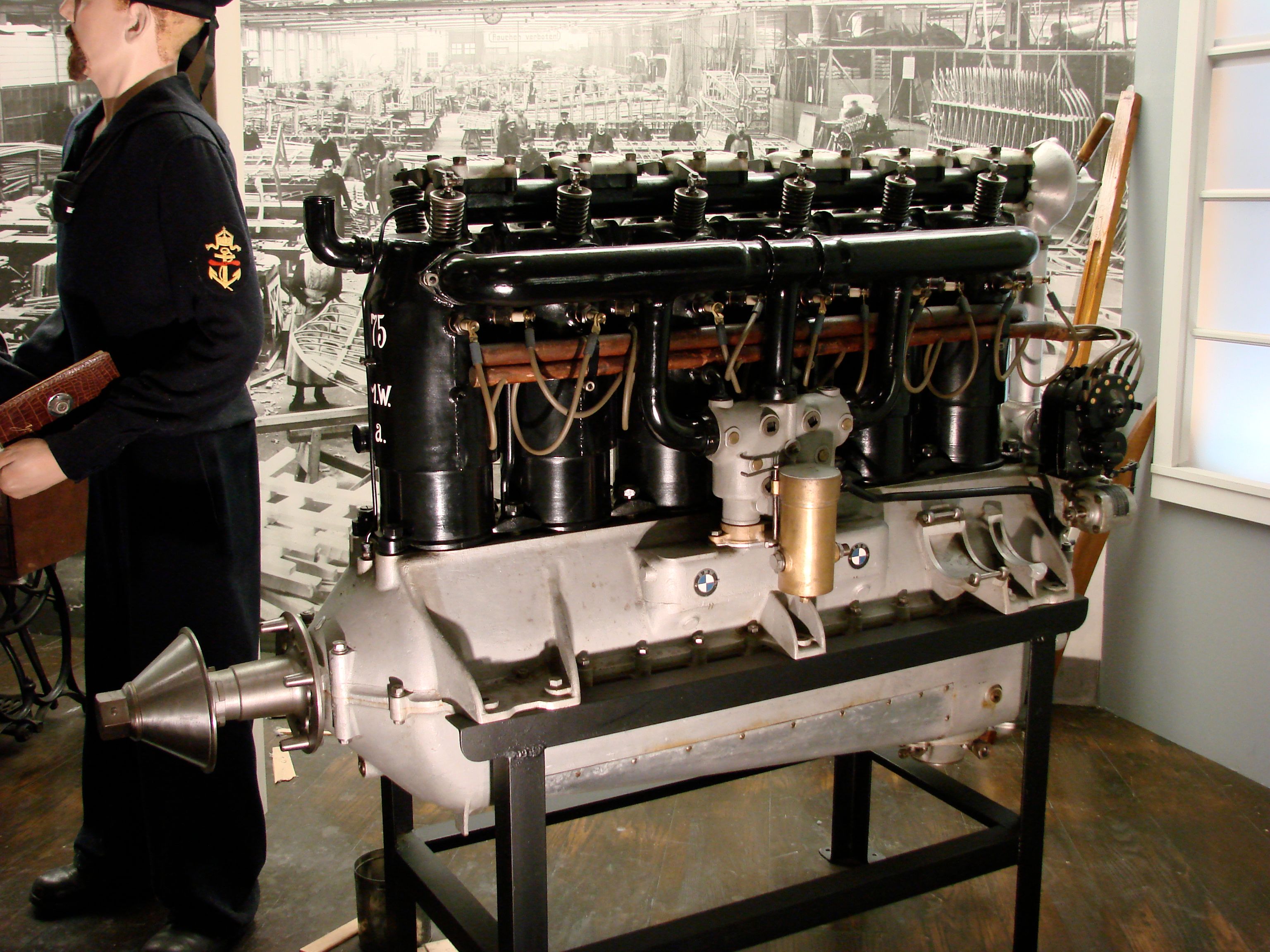 A BMW IIIa engine on display.