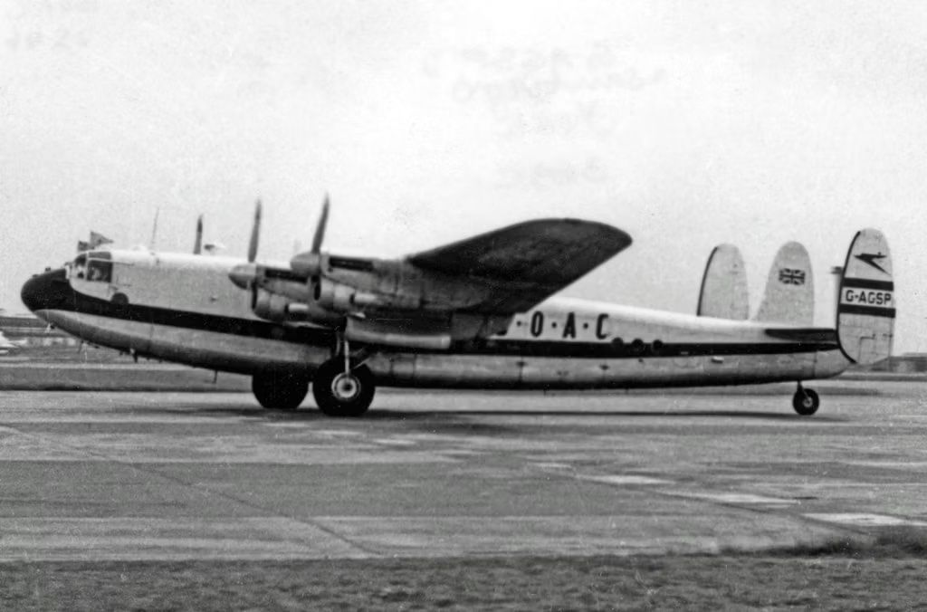 A BOAC aircraft on an airport apron.