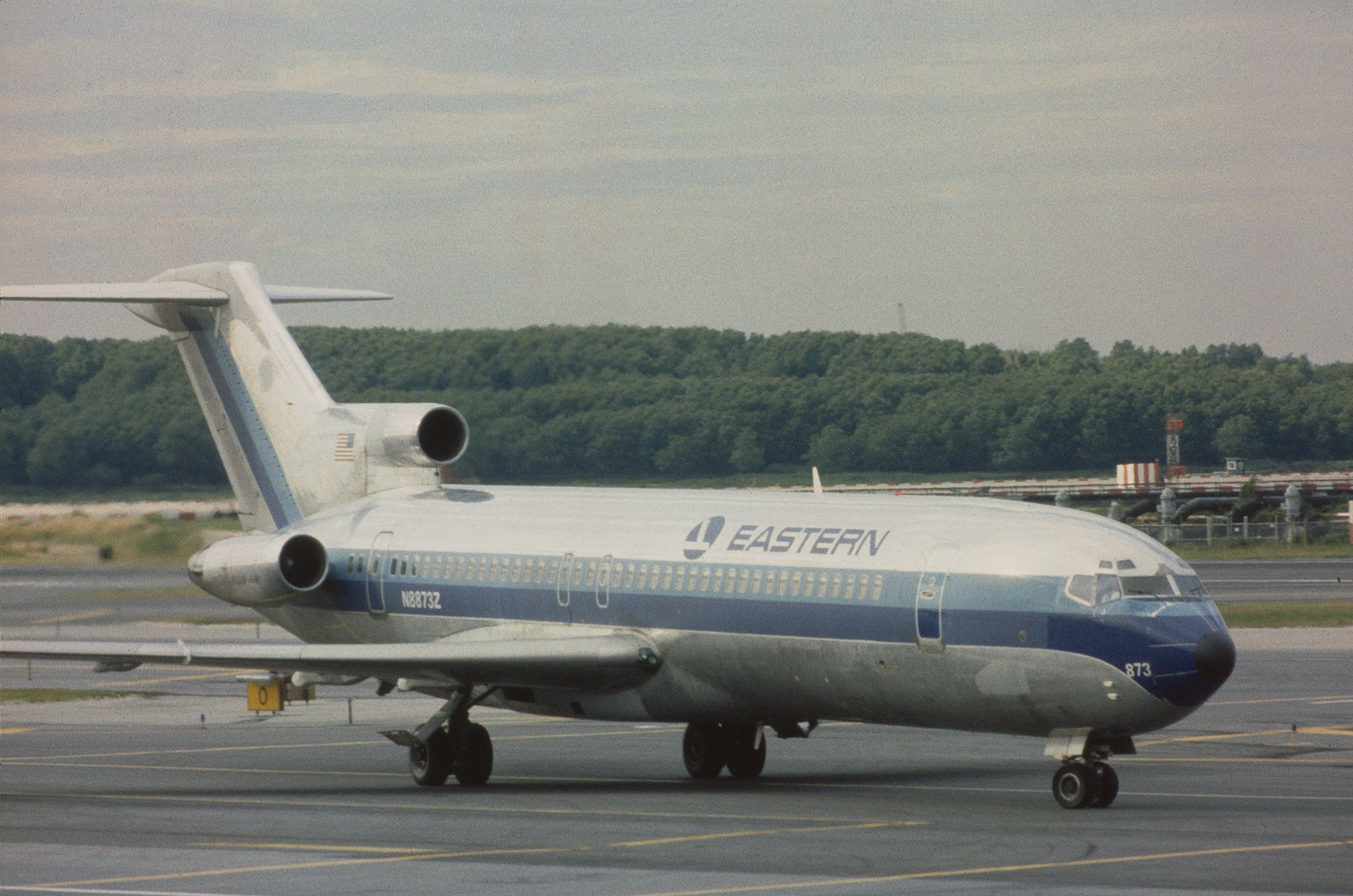 A Boeing 727 on an airport apron.