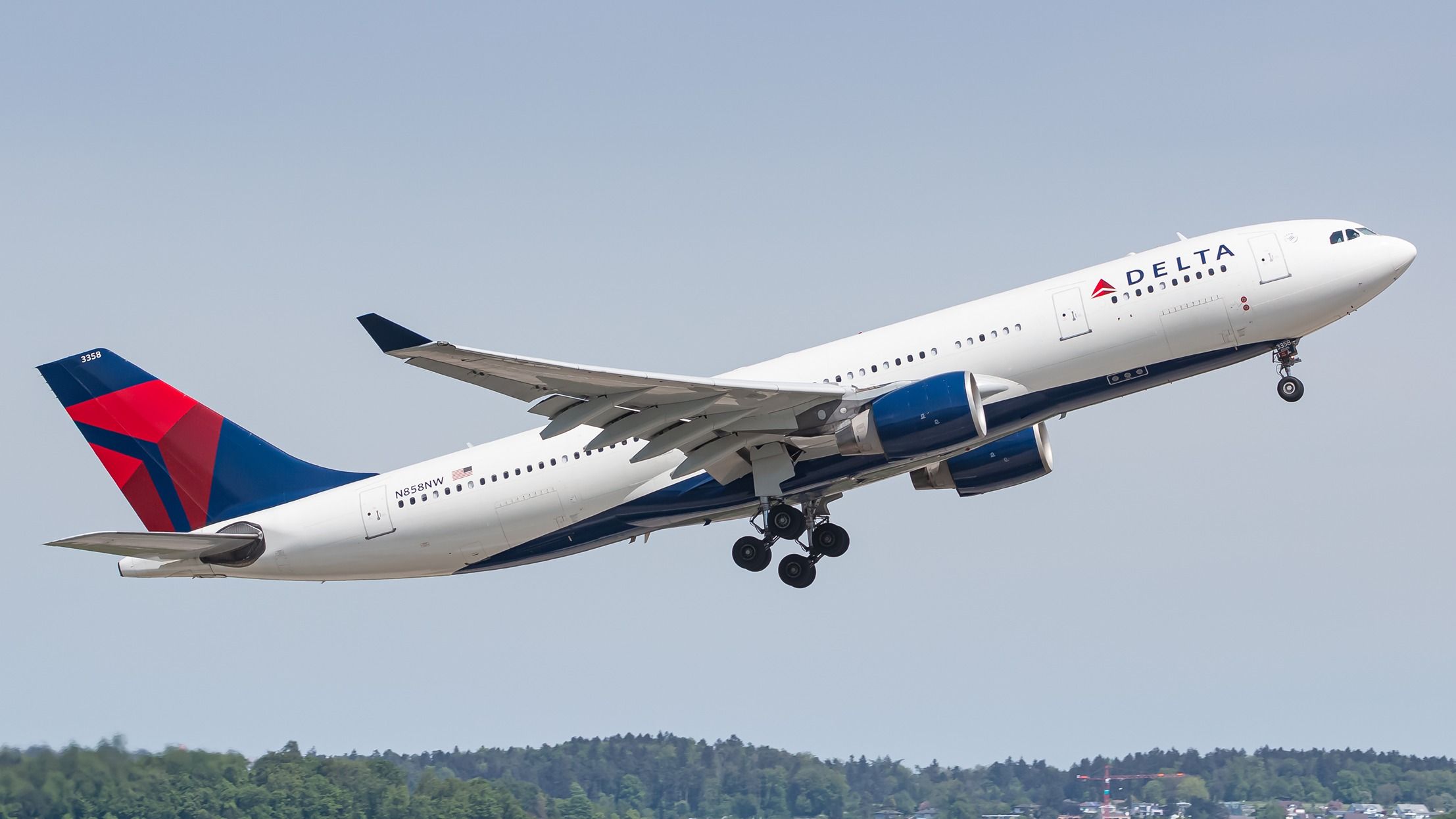 Delta Air Lines Airbus A330 departing Zurich Airport ZRH