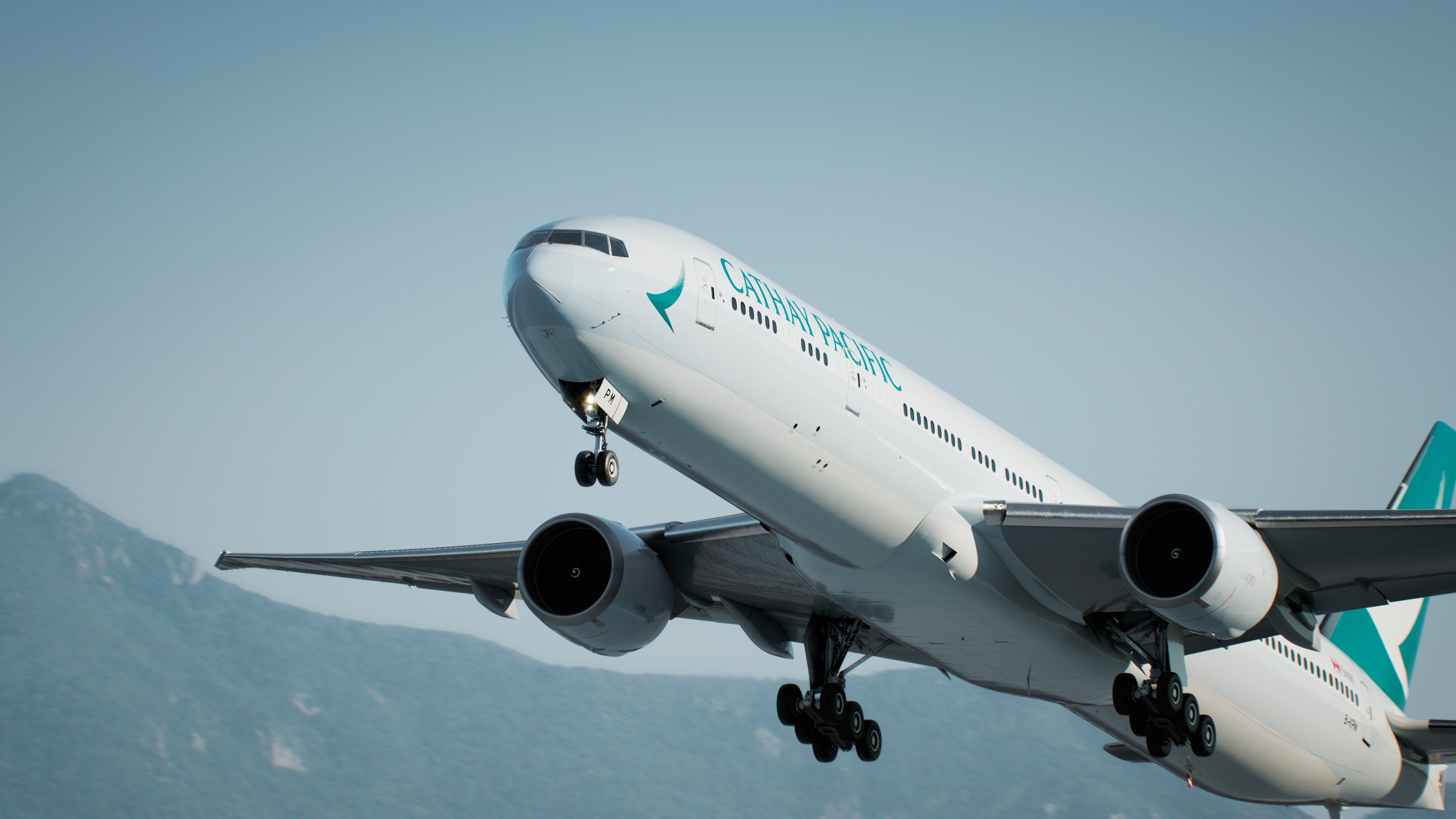Cathay Pacific Boeing 777 Departure.