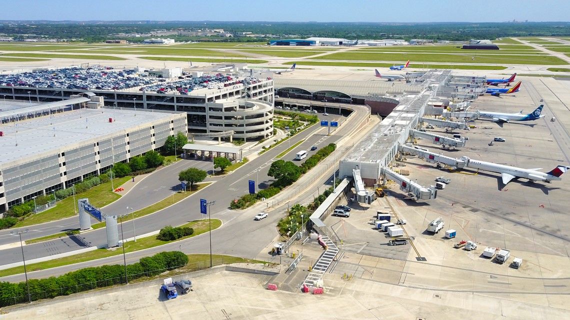 An aerial view of San Antonio International Airport. 