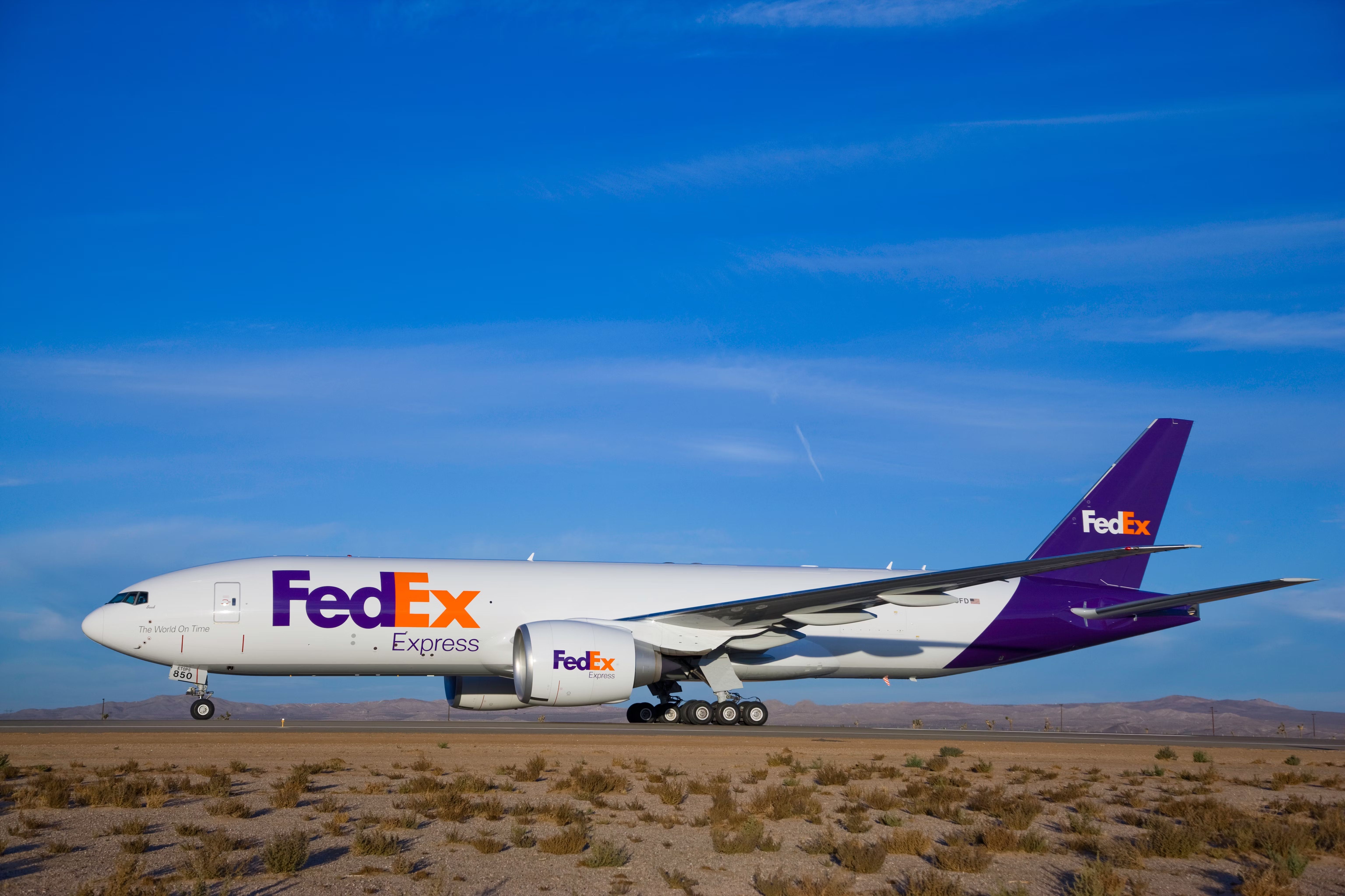 FedEx aircraft on the runway