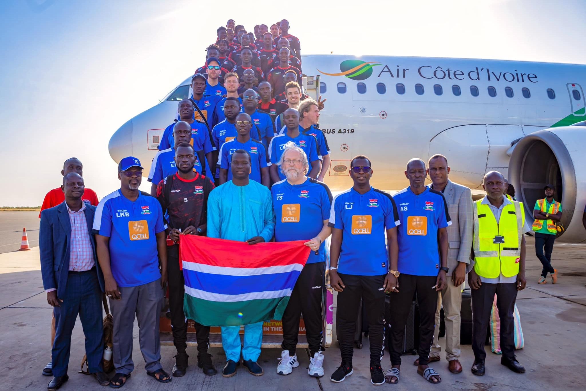 Gambia National Football Team and Air Cote d'Ivoire A319