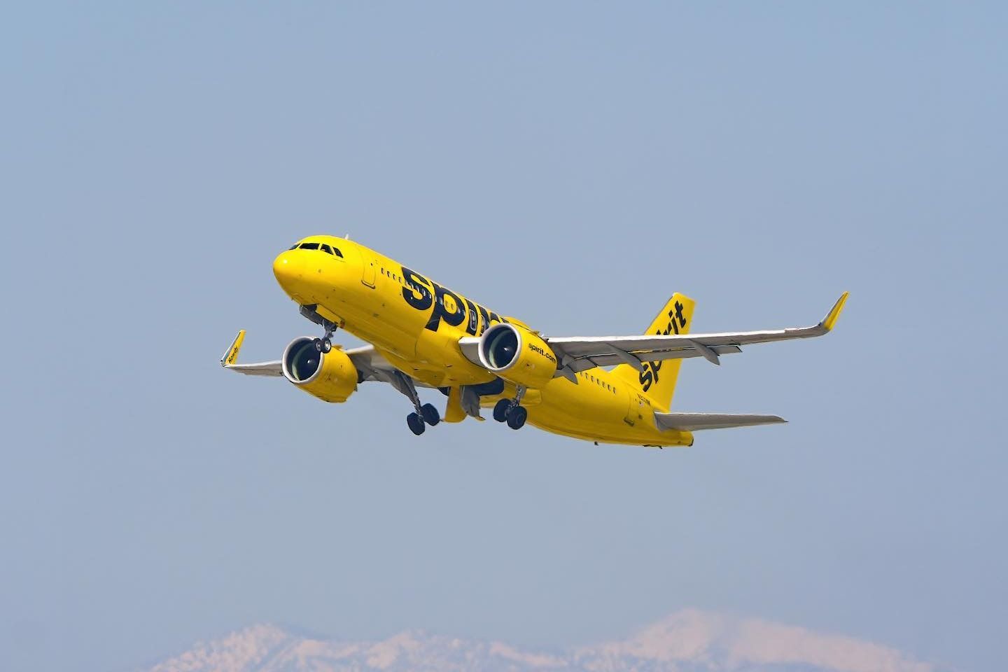 Spirit Airlines Airbus A320neo taking off.