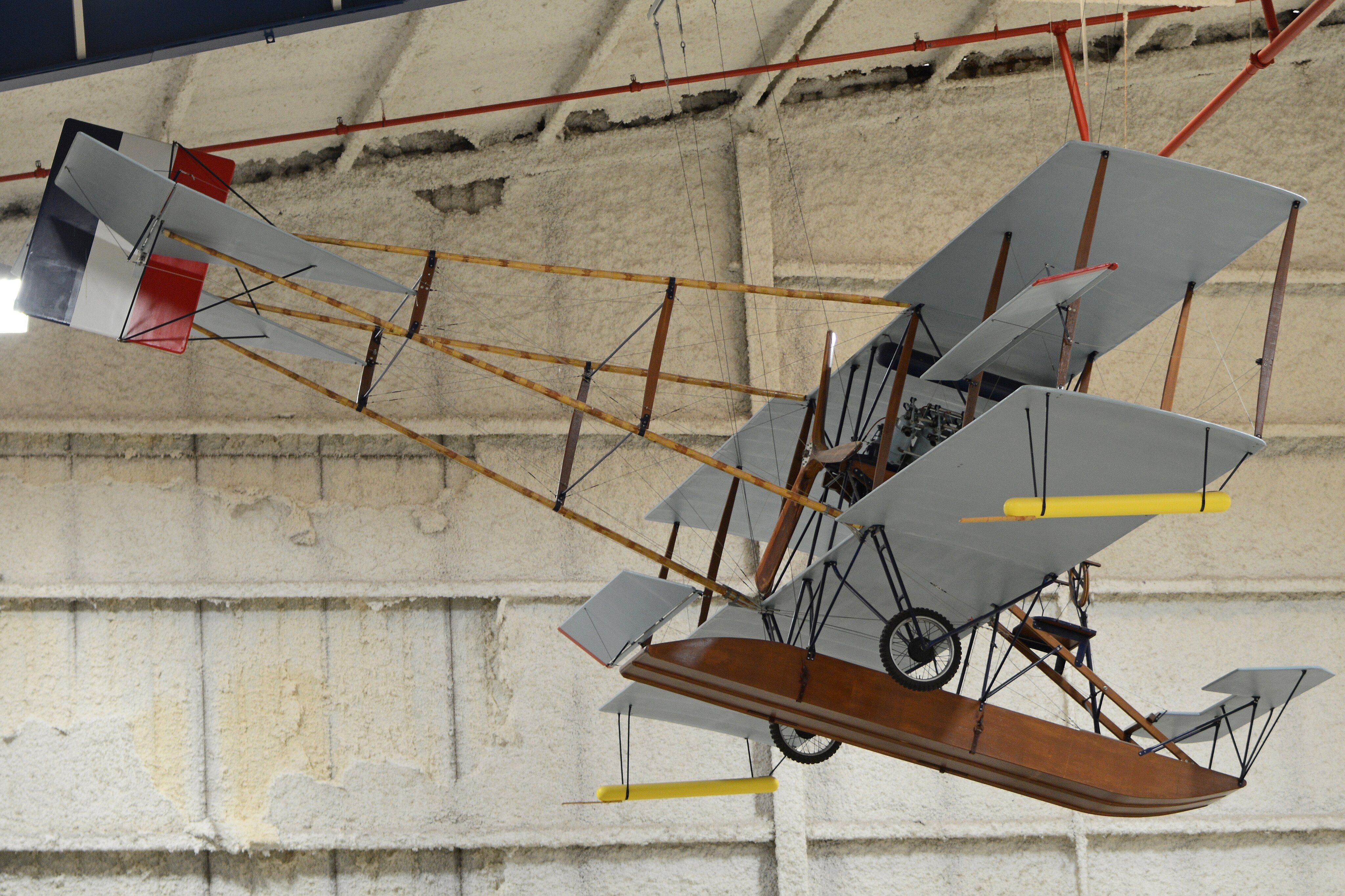 A model of the Glenn Curtiss Triad on display.