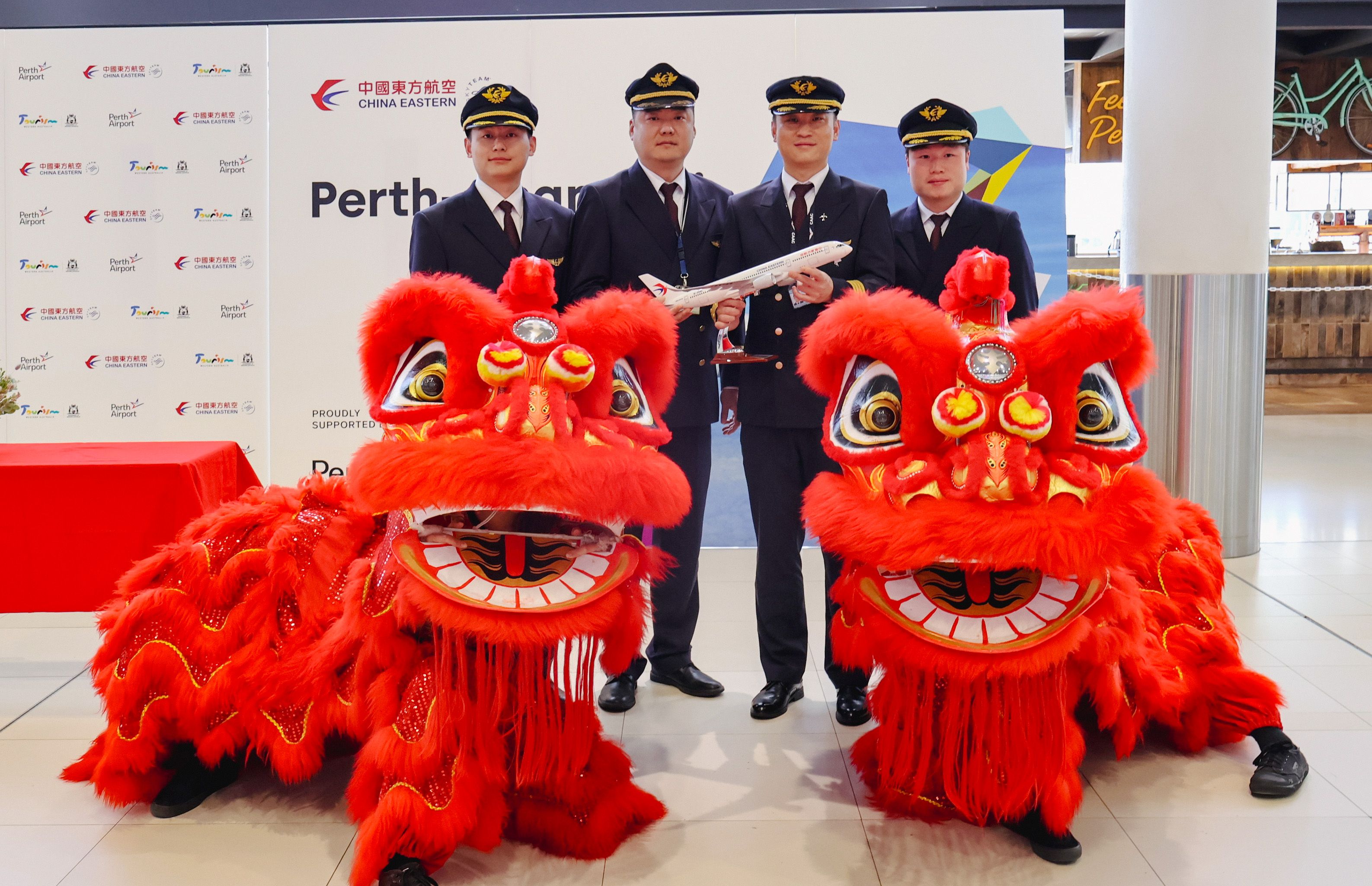 China eastern airbus a330 brings year of the dragon to perth airport