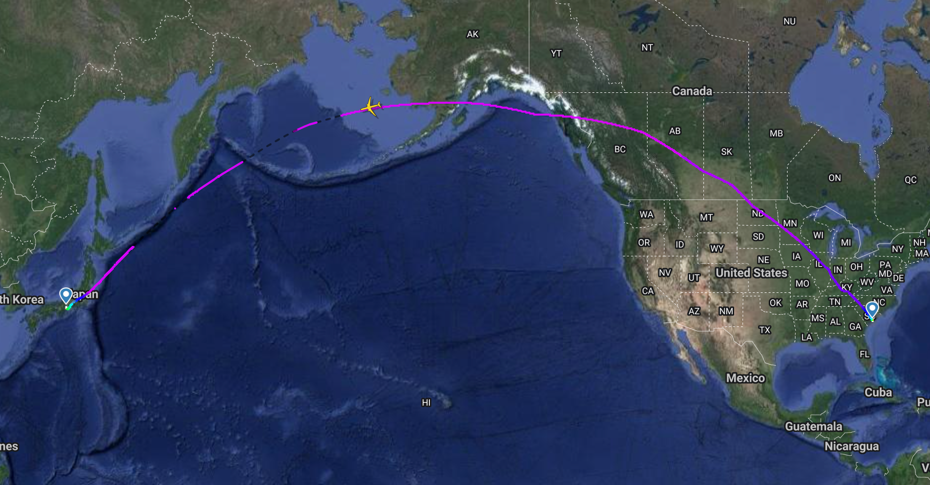 SQ8878 delivery flight route.