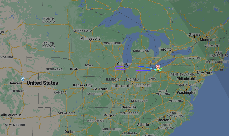 A United Airlines Boeing 737 MAX diverted to CLE