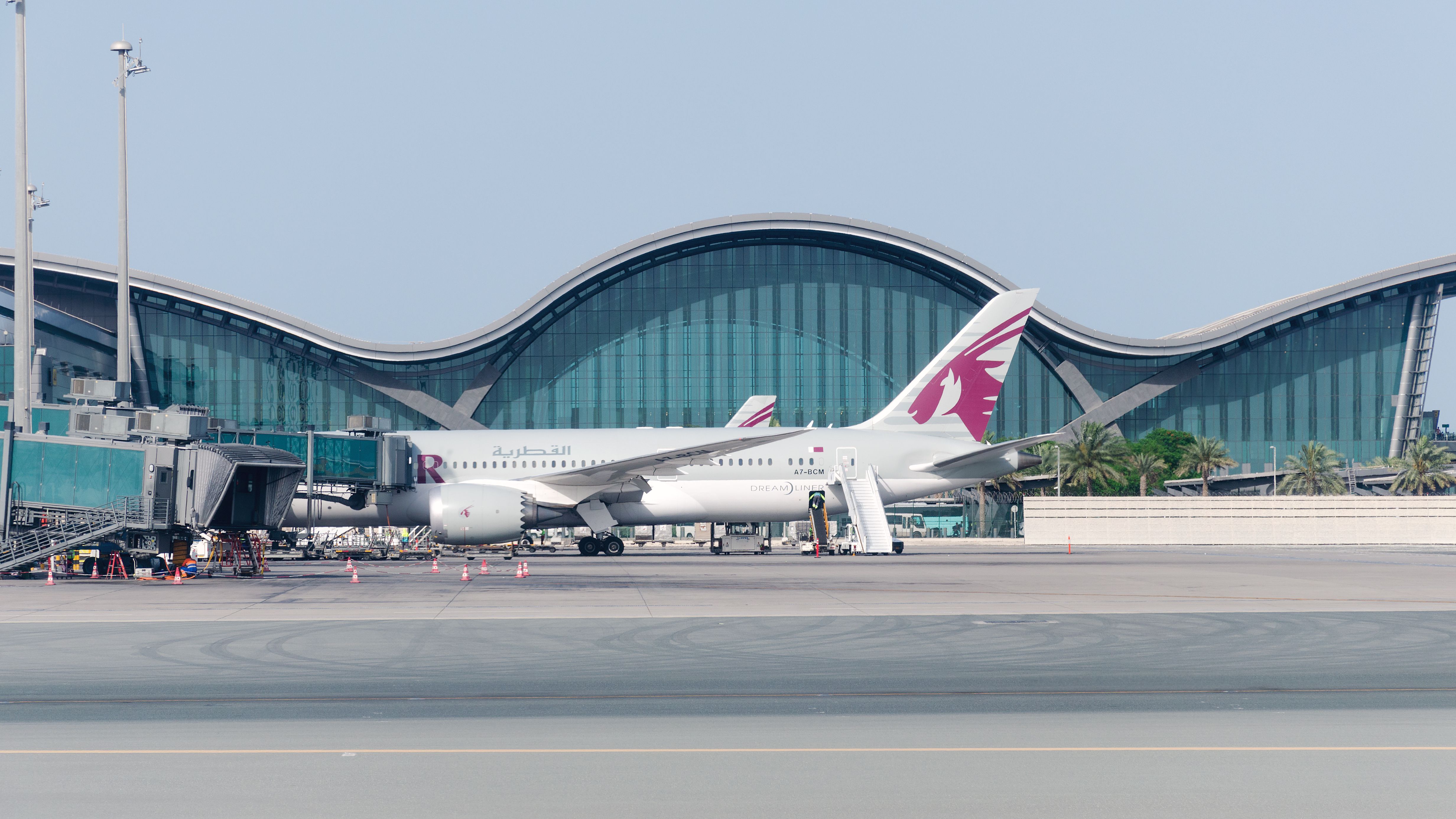 Qatar Airways plane at Hamad Airport