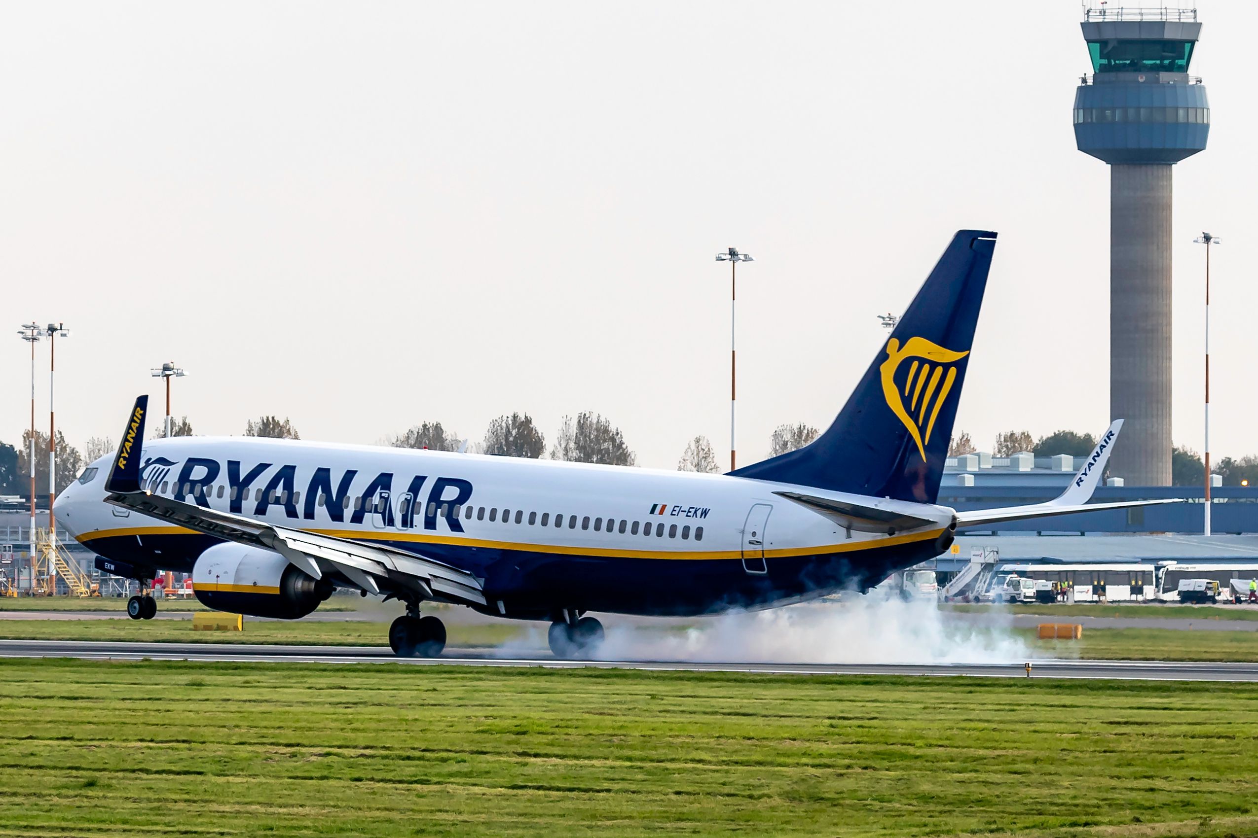 Ryanair passenger aircraft, EI-EKW a Boeing 737 at East Midlands Airport
