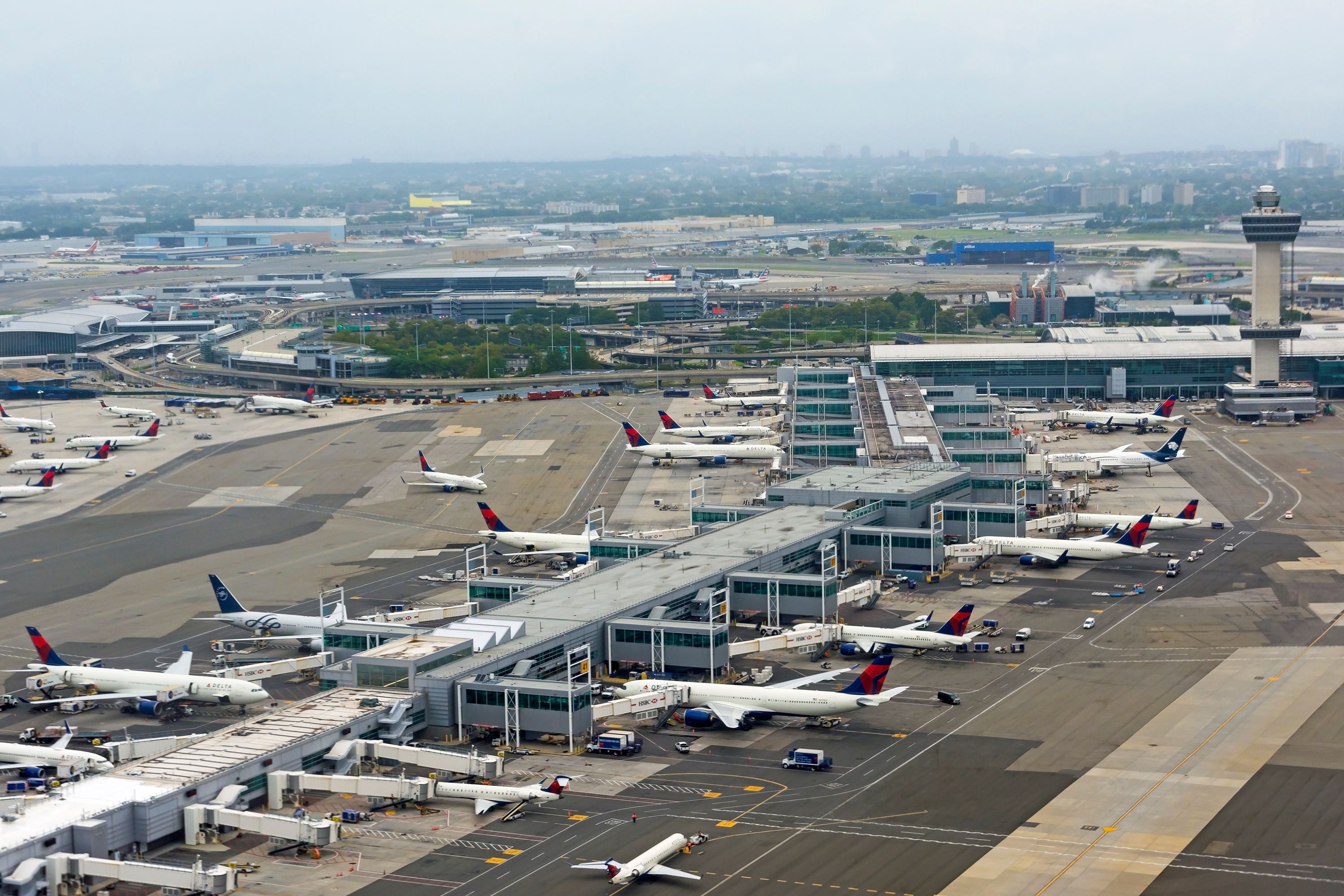 View of Delta Air Lines Terminal at New York-JFK Airport.