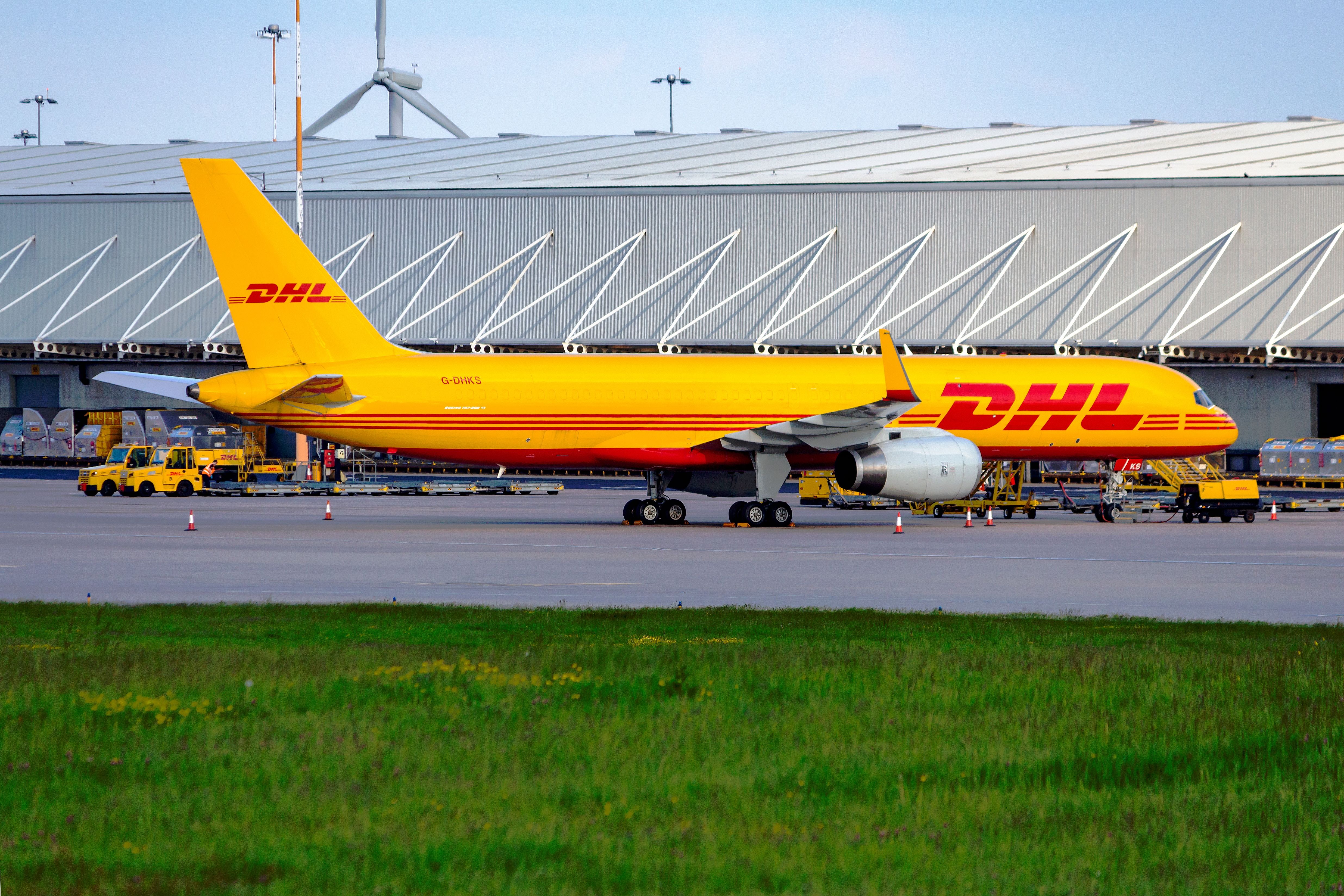 DHL's Boeing 757F at East Midlands Airport