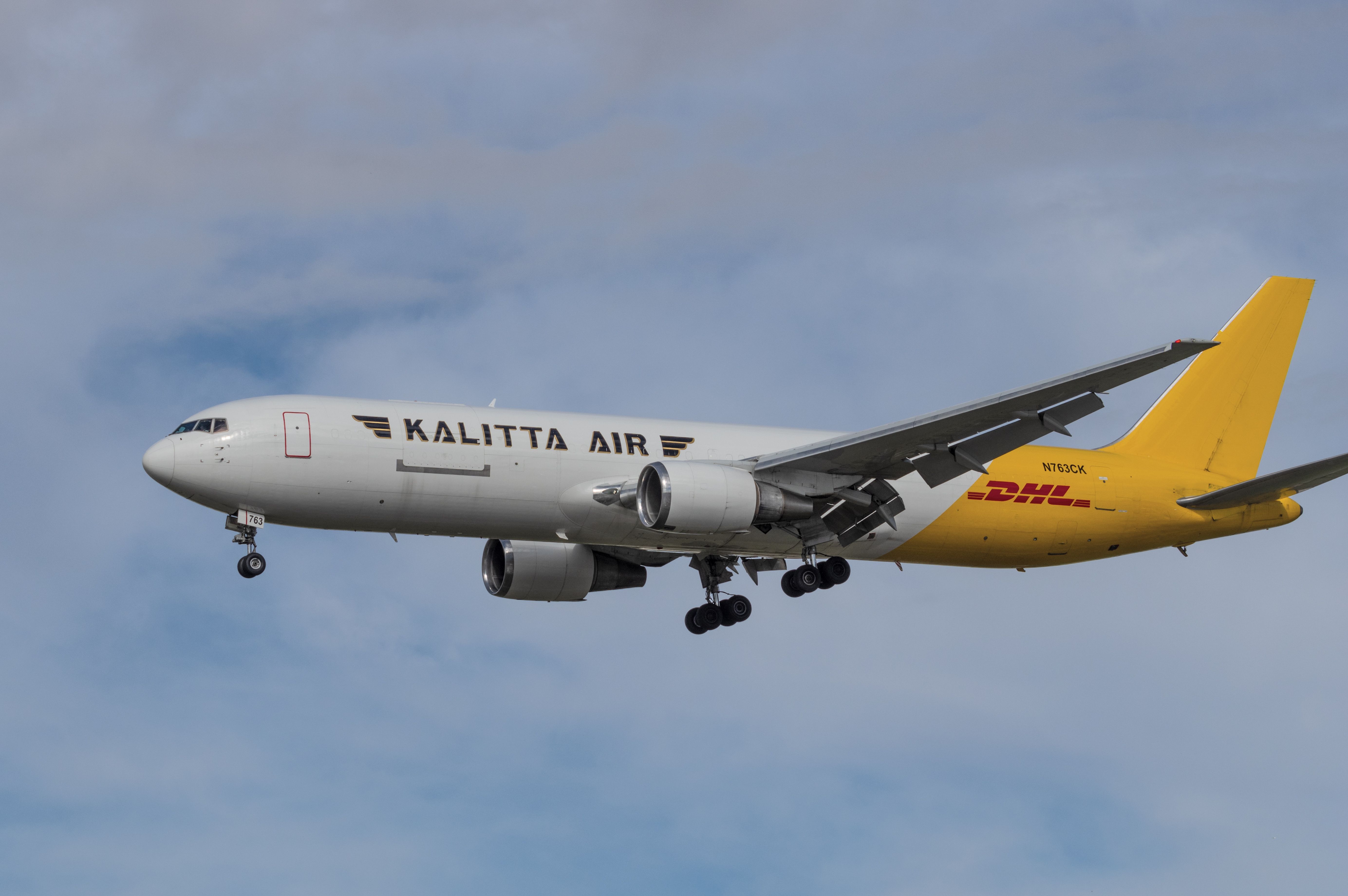 A Kalitta Air Boeing 767 Flying in the sky.