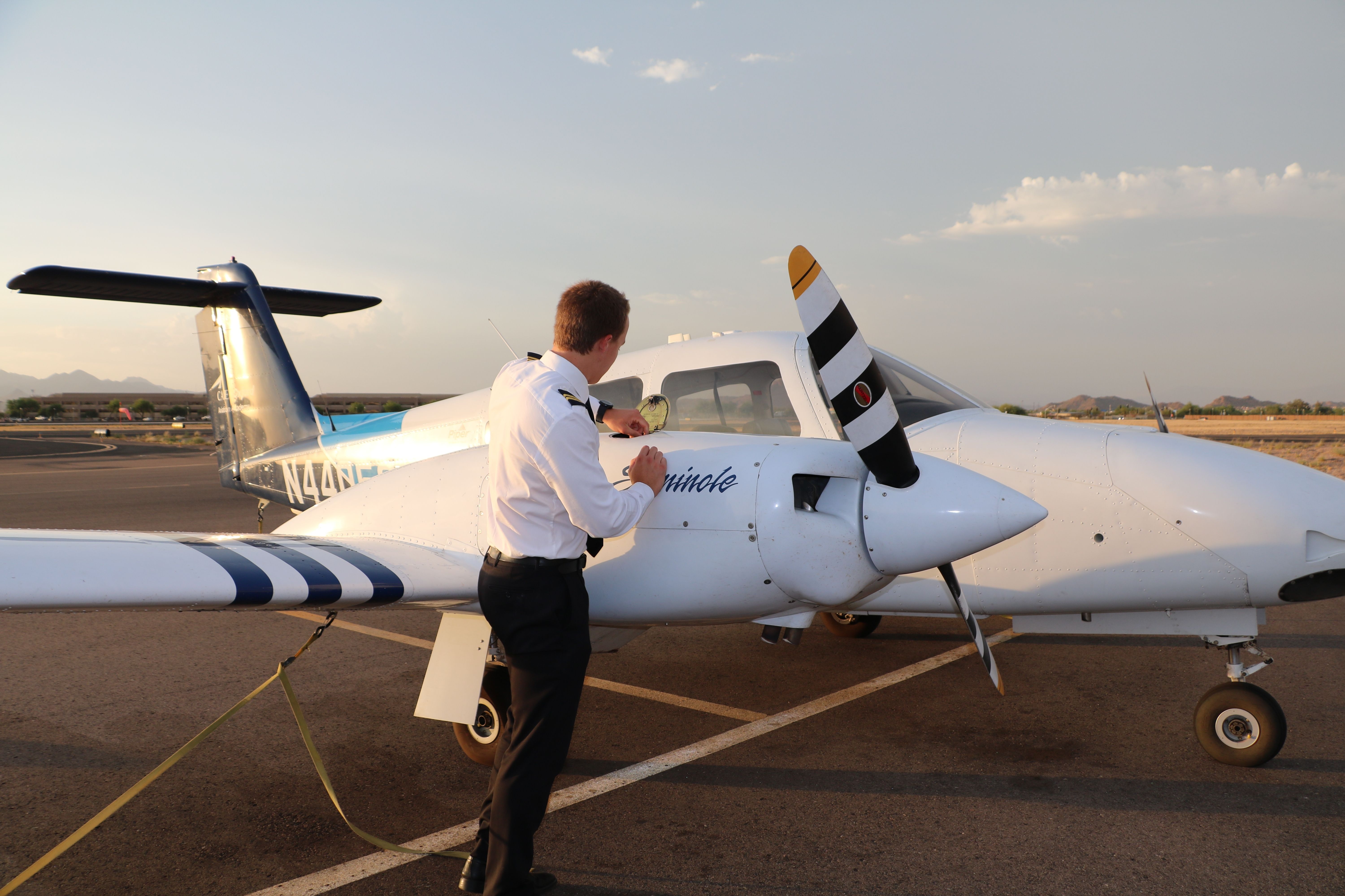 A student pilot in Mesa, AZ. 