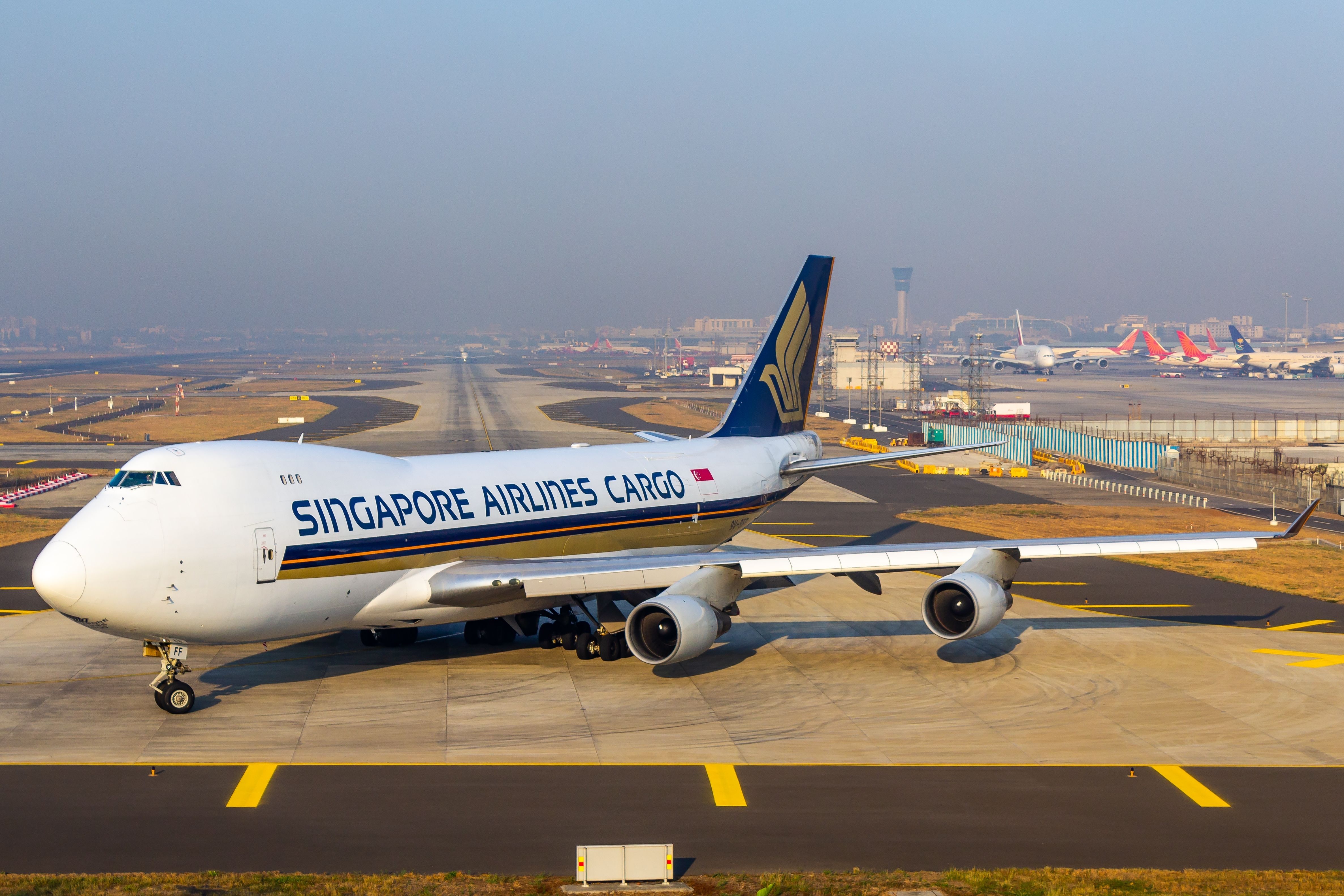 Singapore Airlines Cargo Boeing 747-400F Taxiing In Mumbai