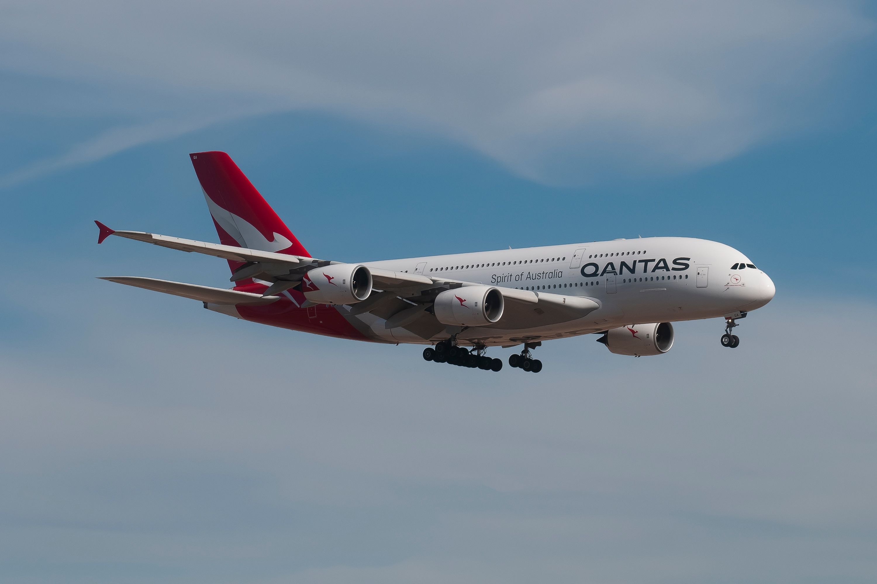 Qantas Airbus A380 Landing In Dallas