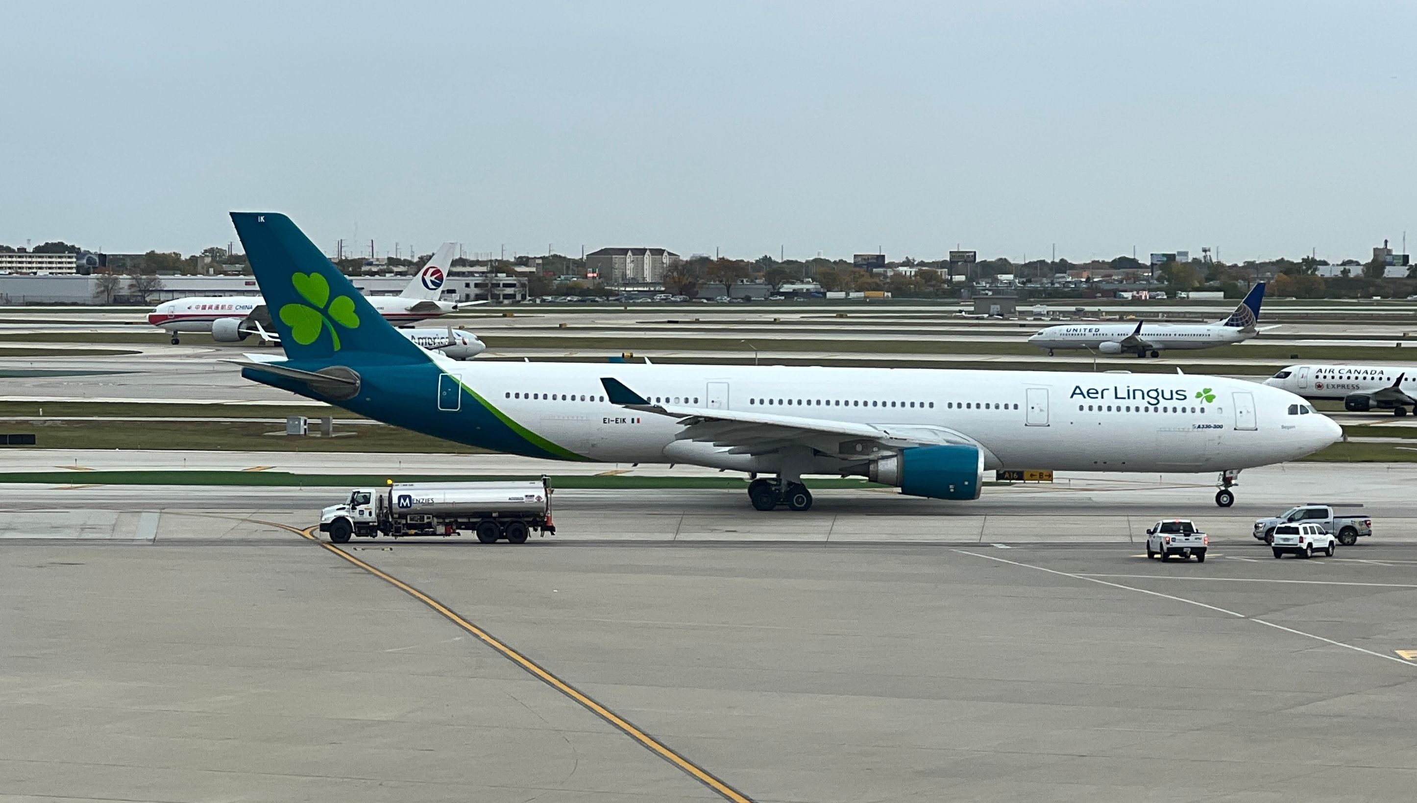 Aer Lingus Airbus A330 at Chicago O'Hare International Airport.