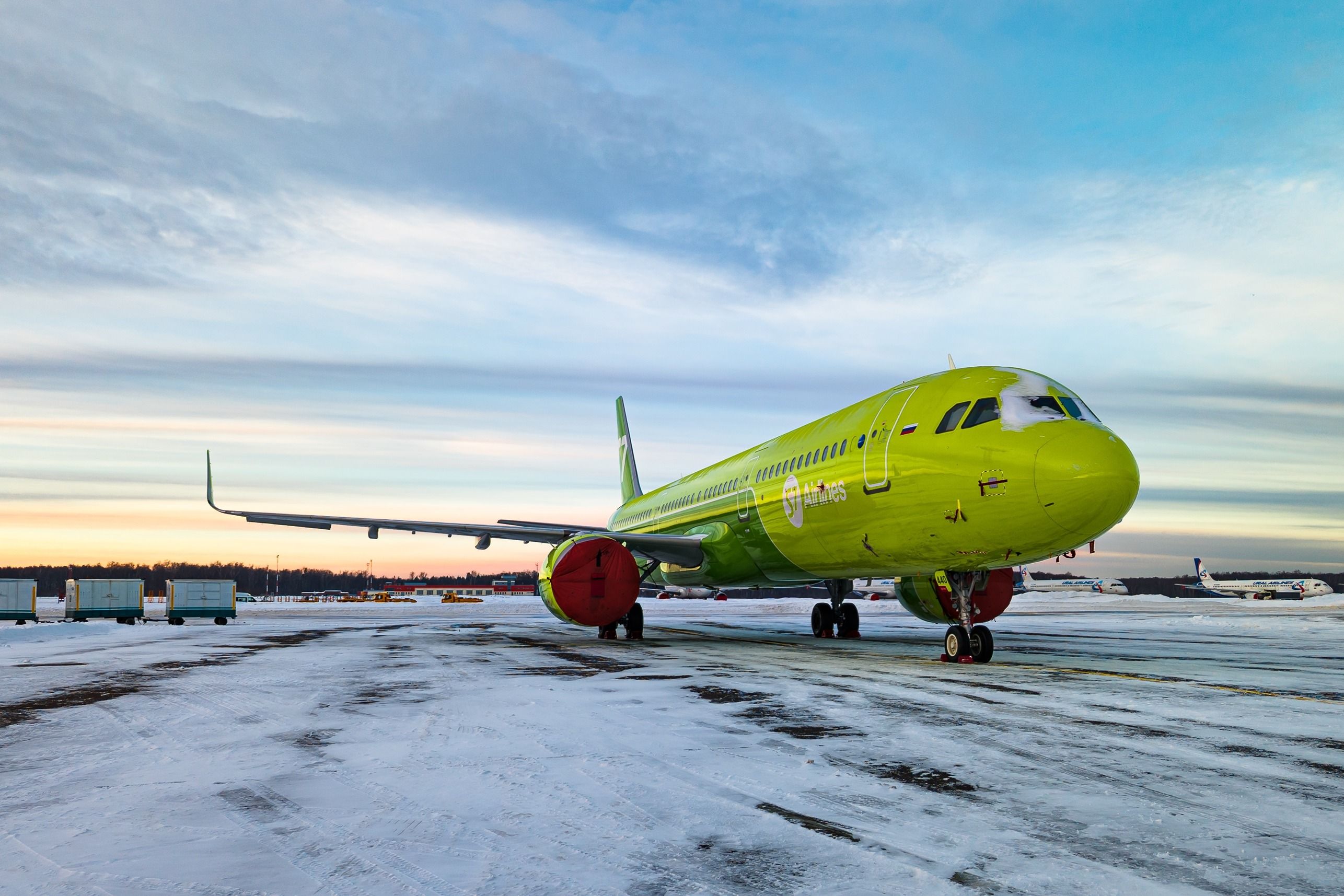 Stored S7 Airlines Airbus A321neo at Moscow Domodedovo Airport DME