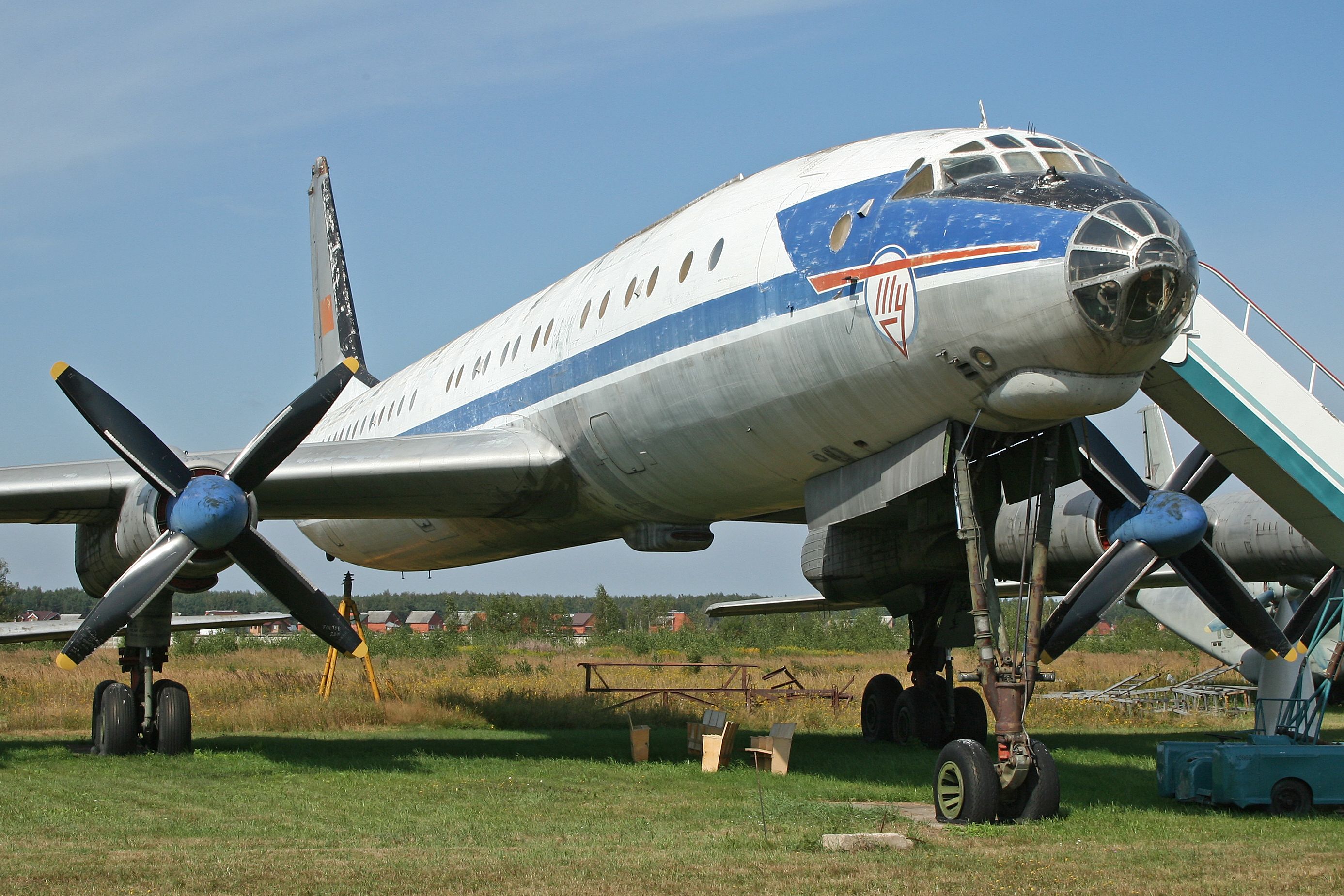 An old Aeroflot Tupolev Tu-114 on display.