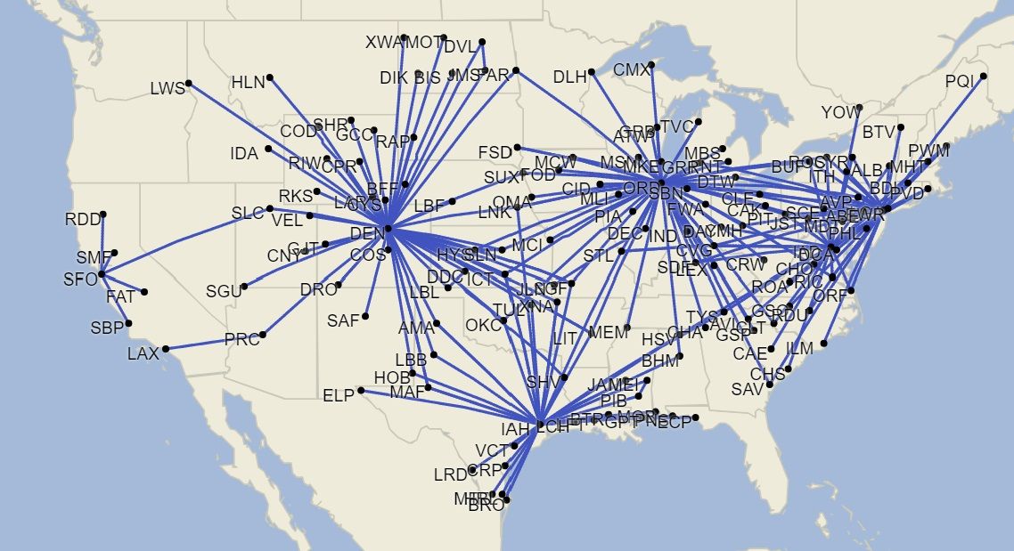 1,000+ Daily Flights: Where American Airlines & United Are Using 50 ...