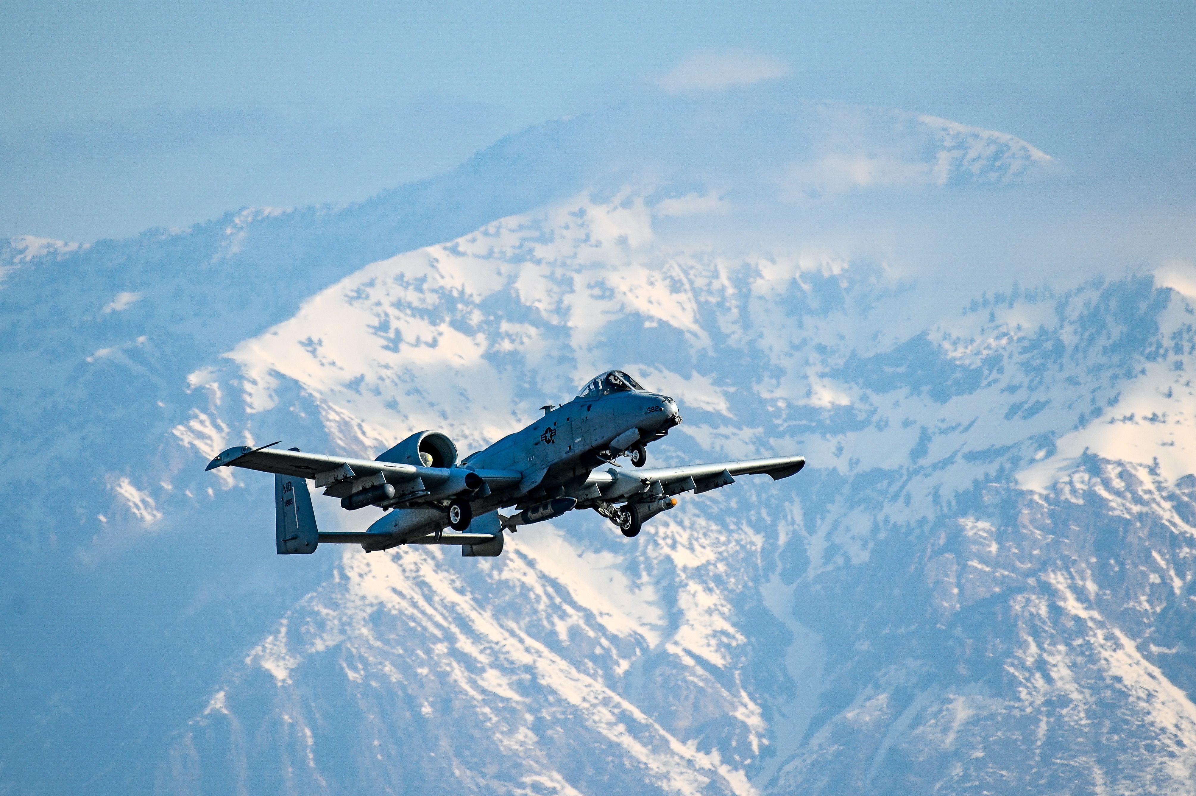An A-10 Thunderbolt II taking off from Hill Air Force Base, Utah.