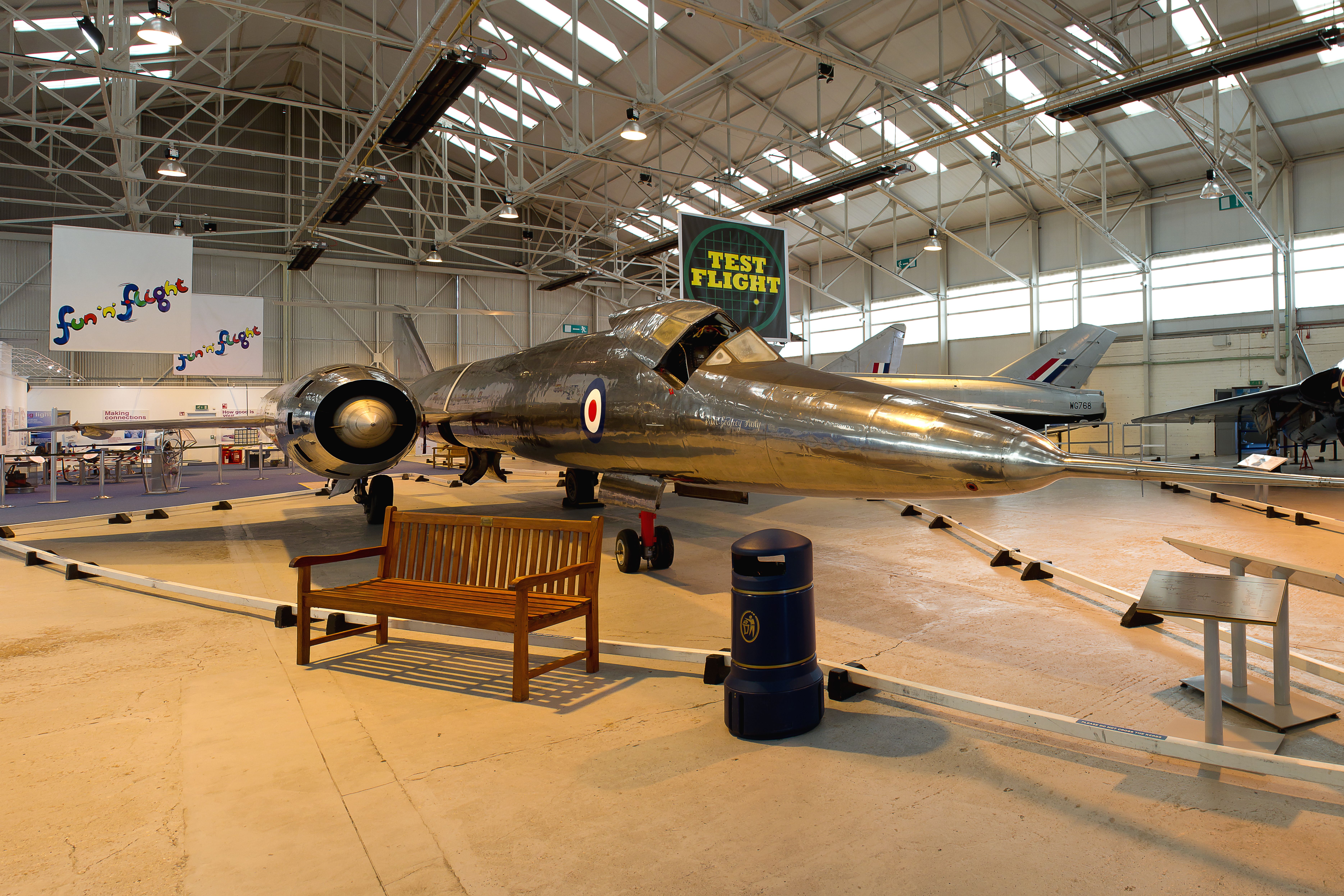 A Bristol 188 on display in a museum. 