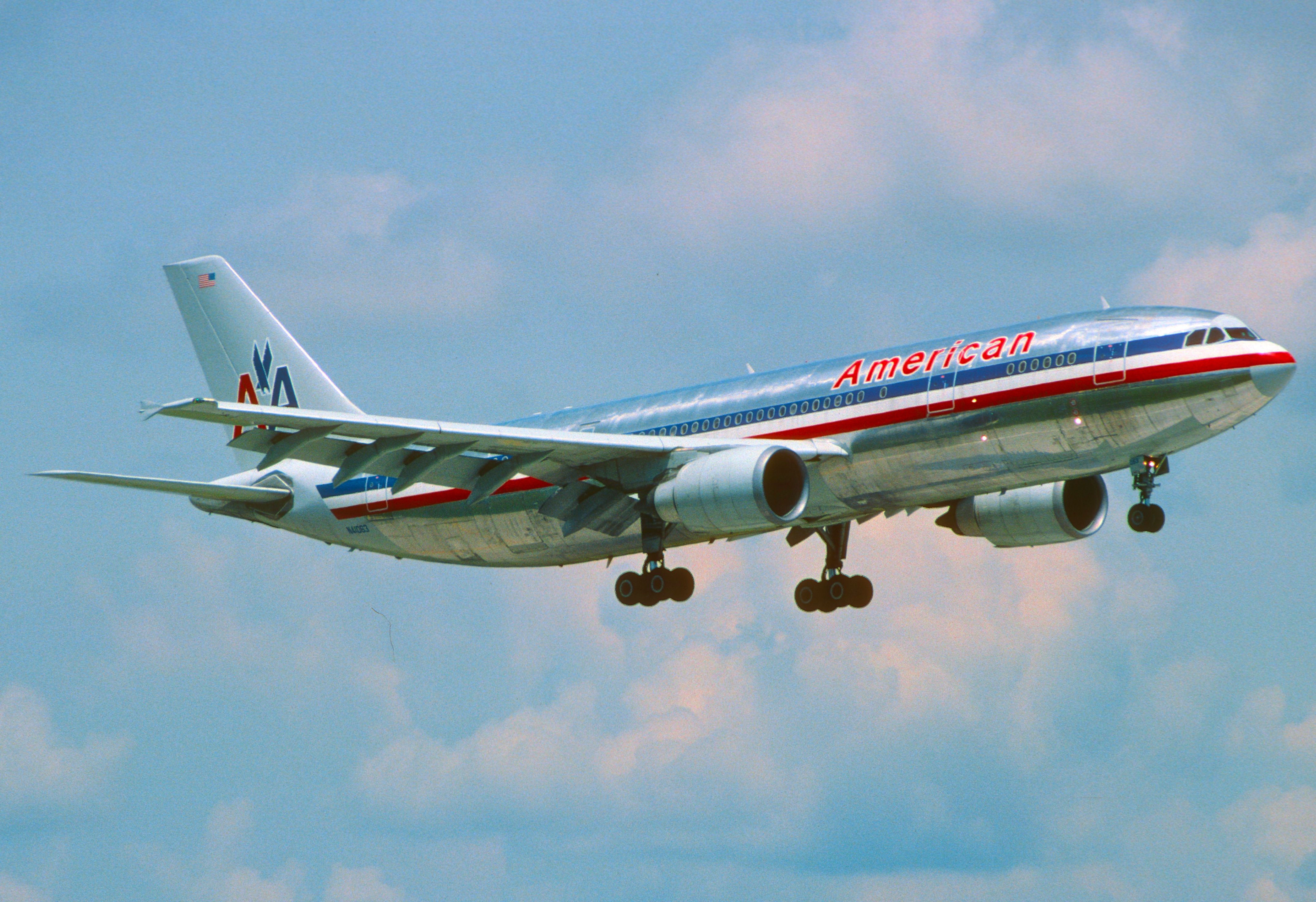 An American Airlines Airbus A300-600 Flying in the sky.