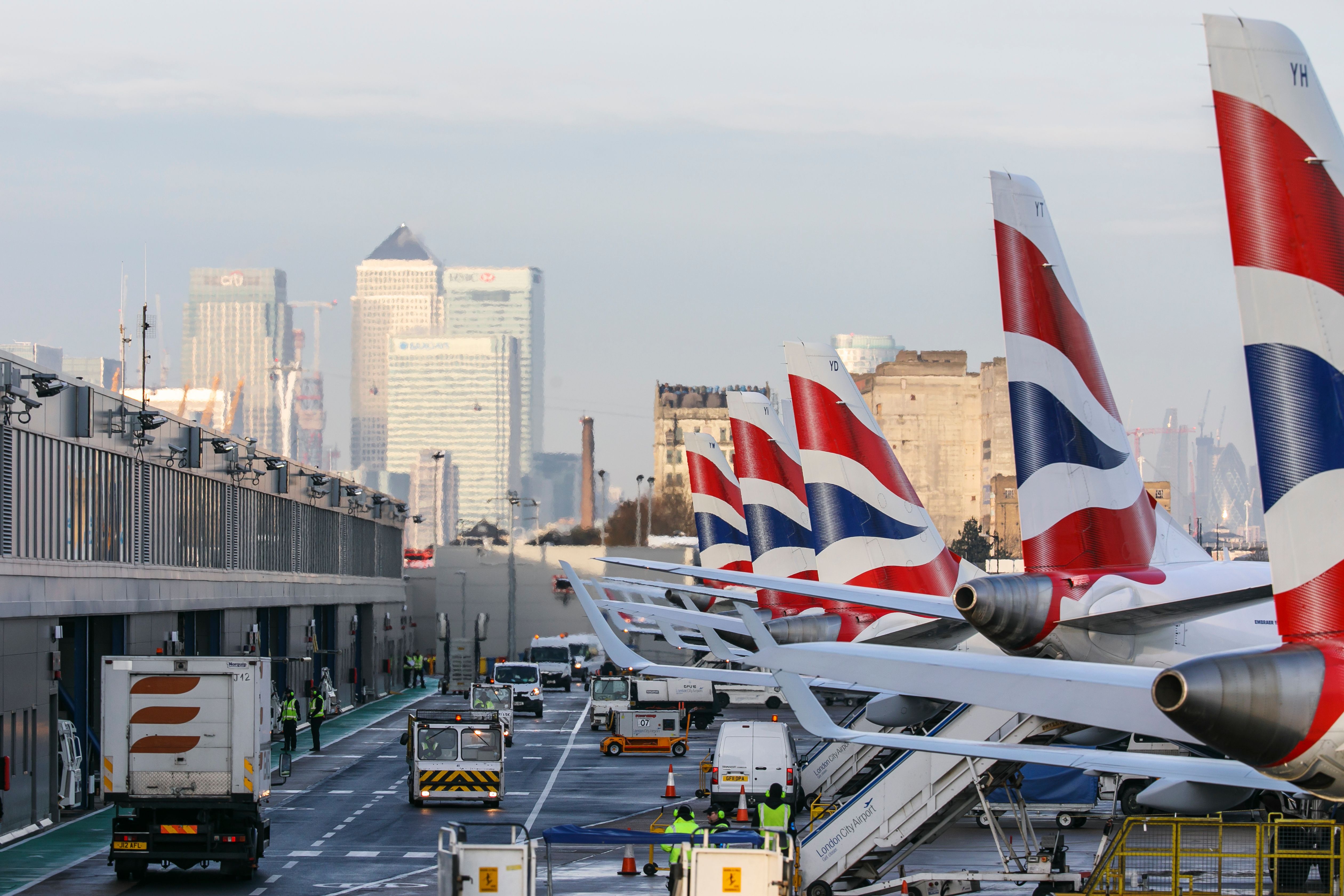 British Airways CityFlyer planes at LCY