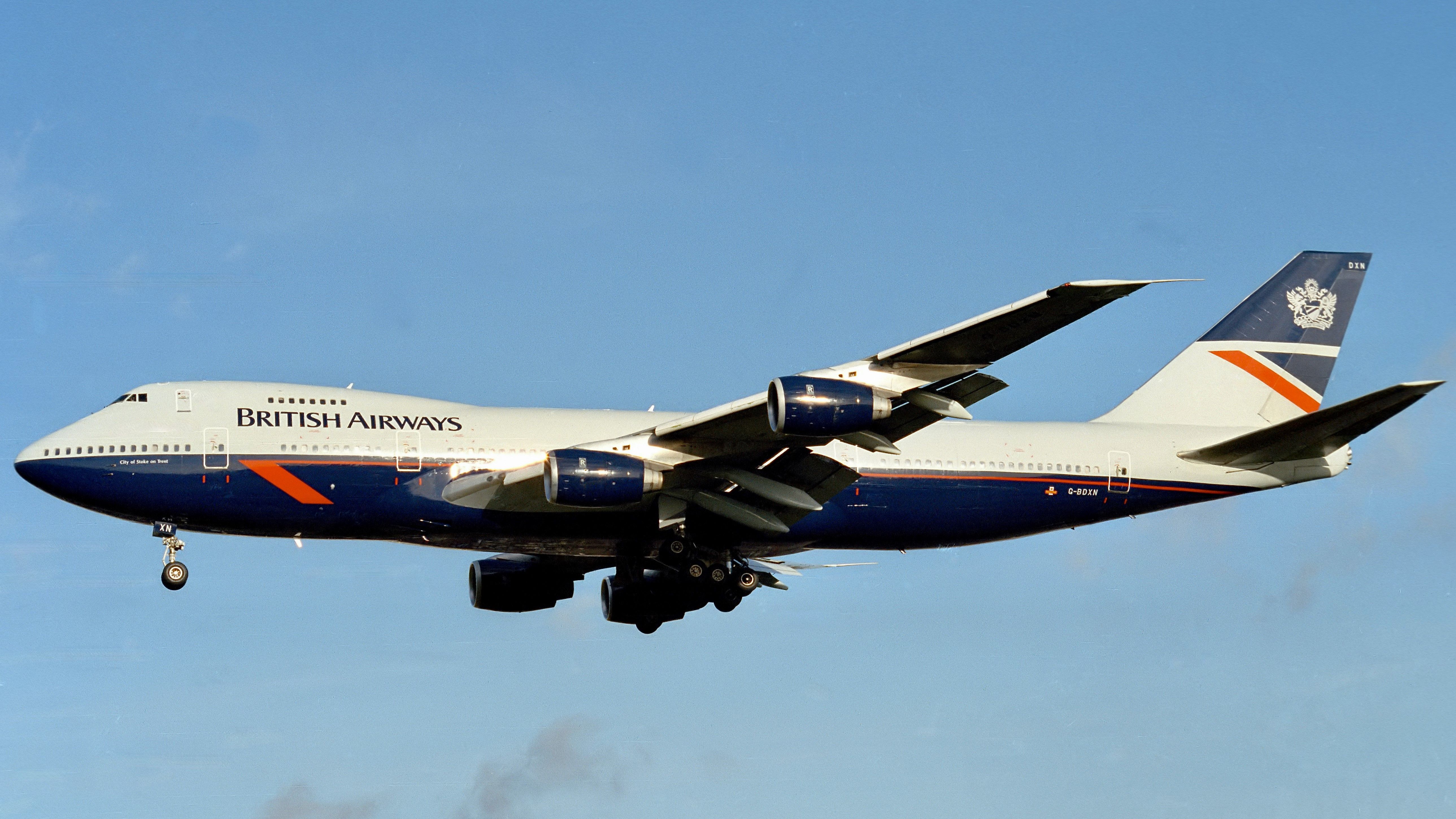A British Airways Boeing 747 Flying in the sky.