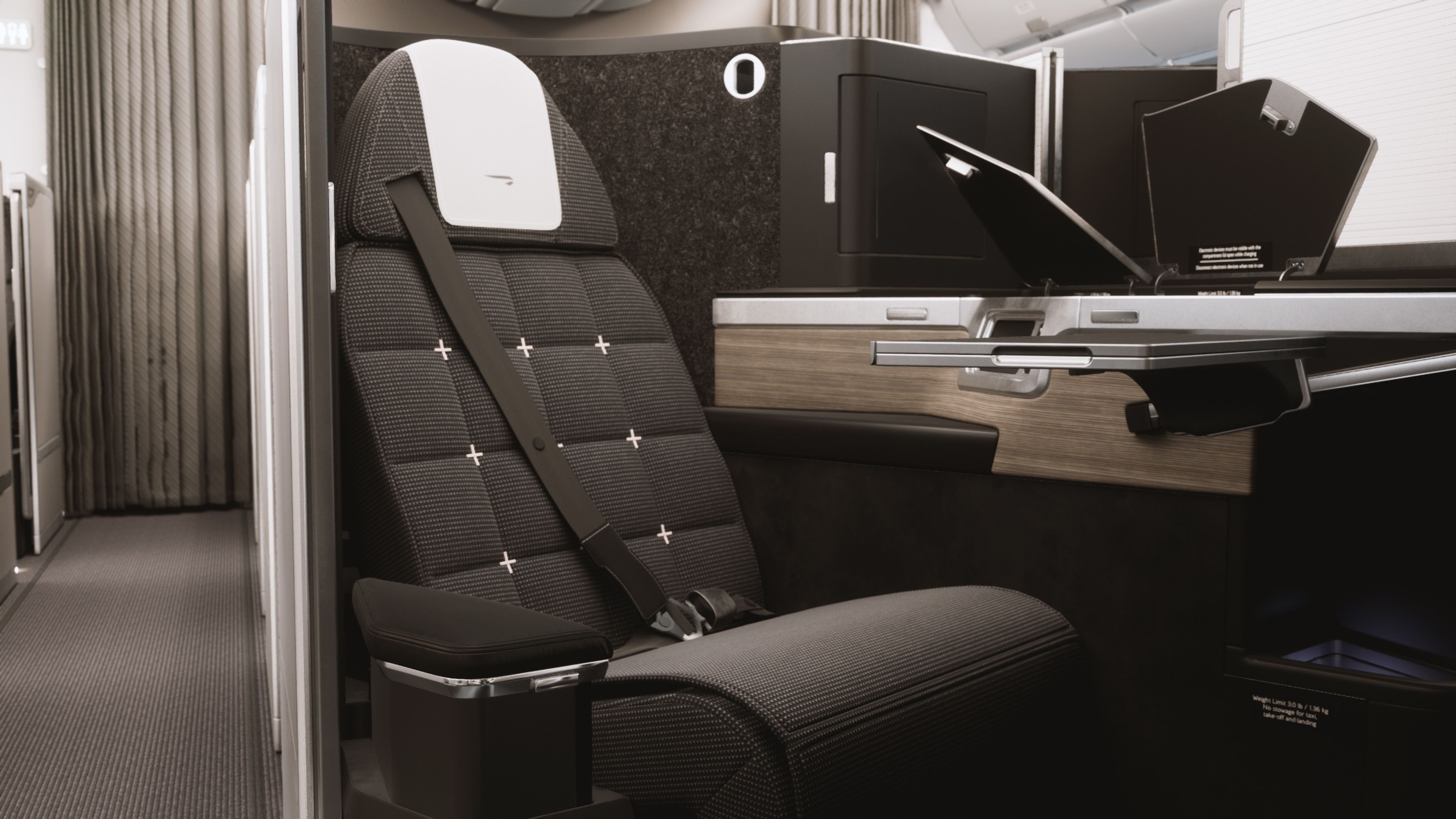 A British Airways Club Suite seat.