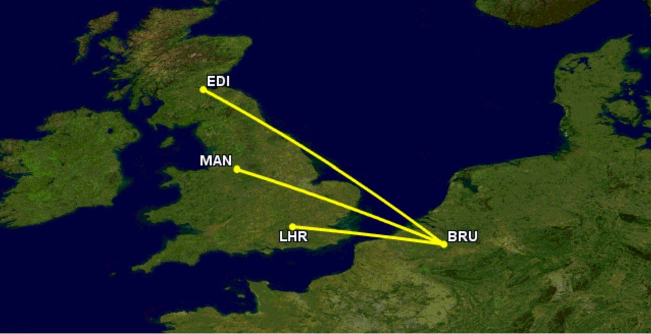 BRU to UK routes in summer 2024