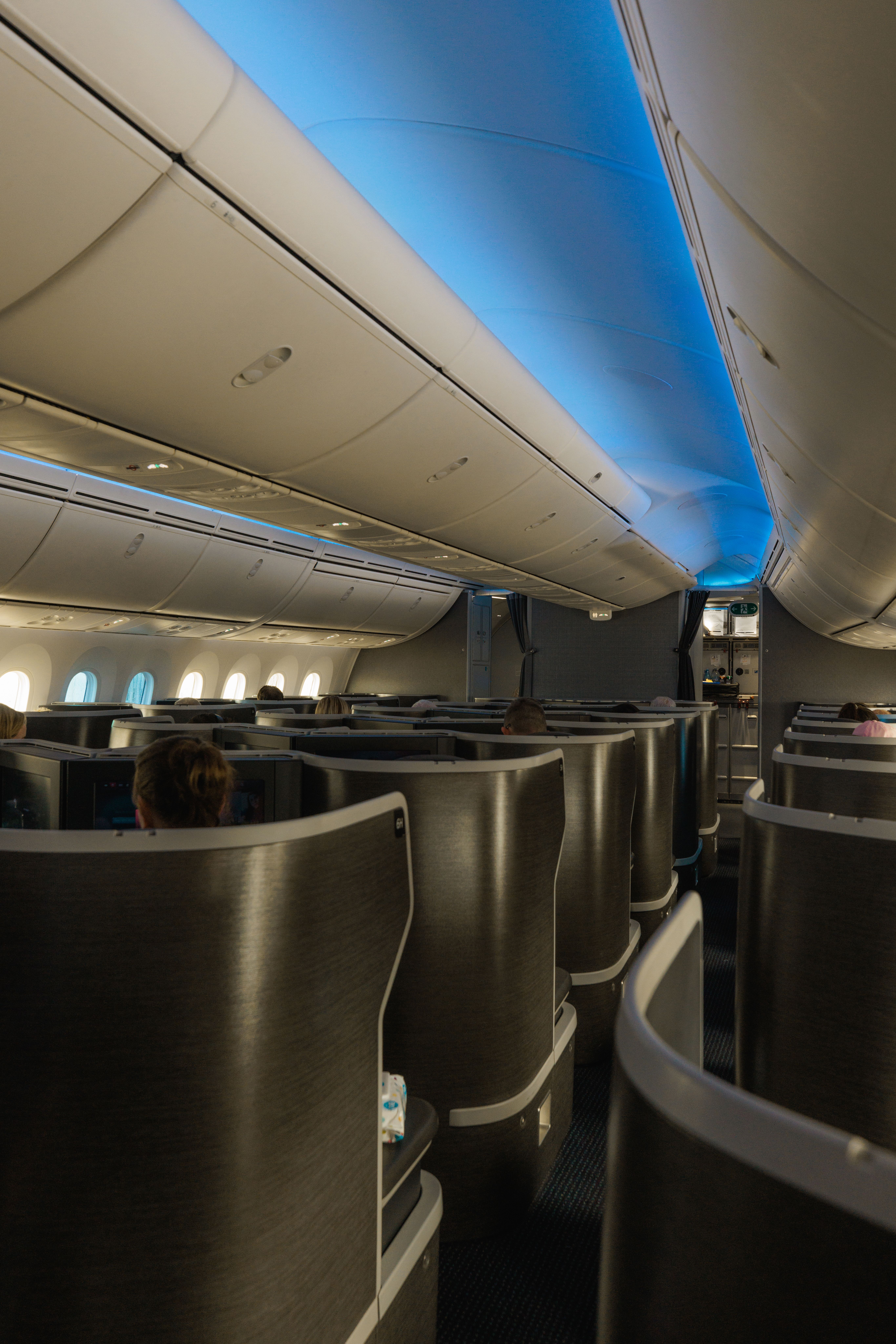 Inside American Airlines' Flagship Business Class cabin.