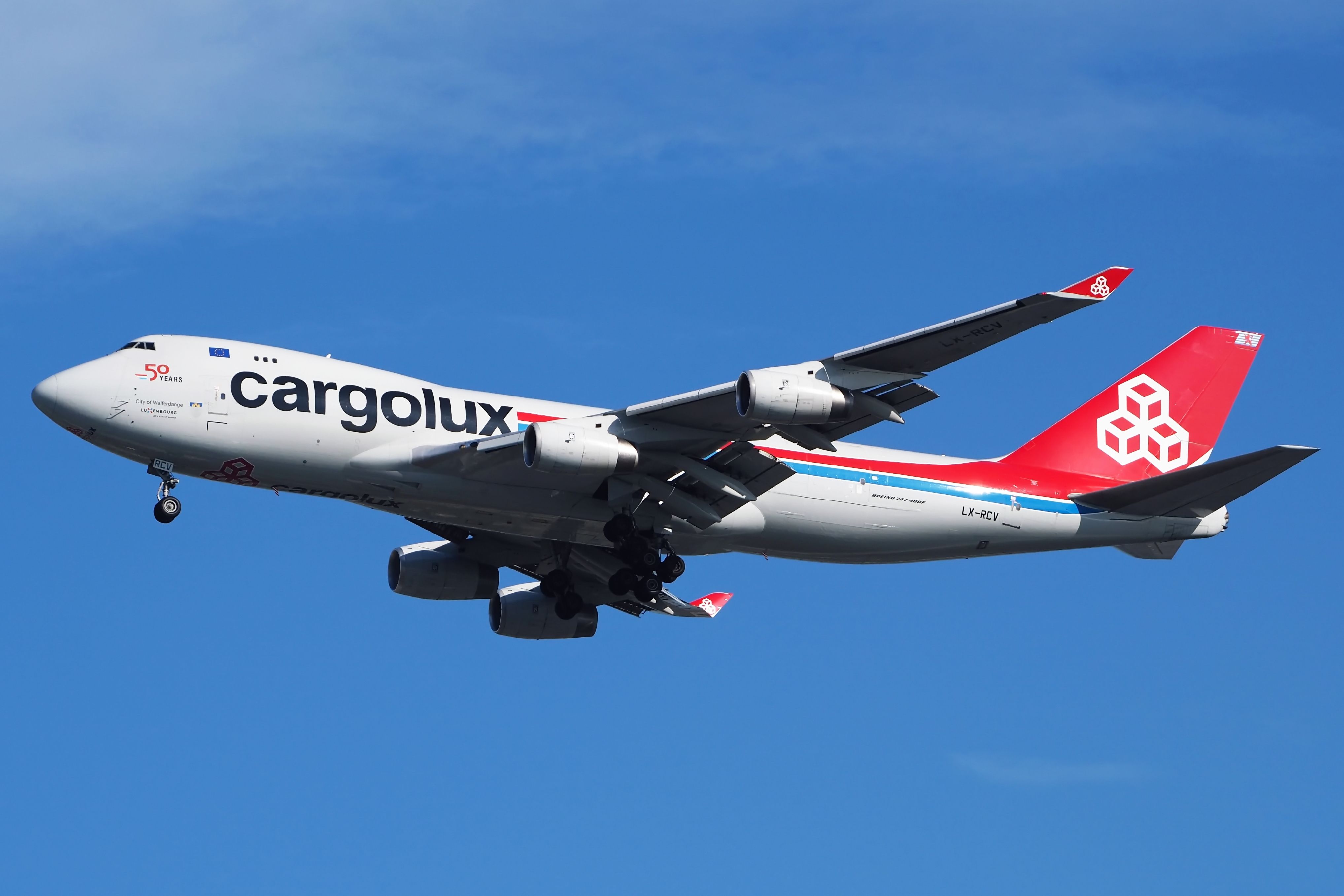 Cargolux Boeing 747-400F landing at BKK shutterstock_2083984234