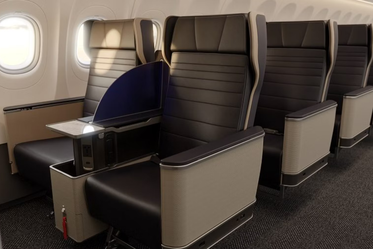 A Render of United's new domestic first class cabin.