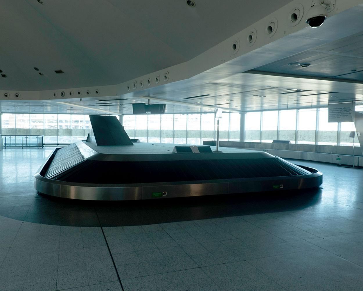 The baggage claim area at London Heathrow Airport Terminal 1.