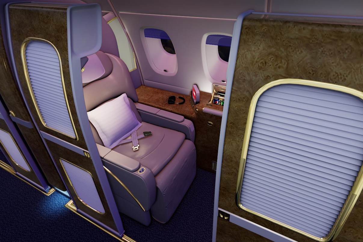 An Emirates first class suite.