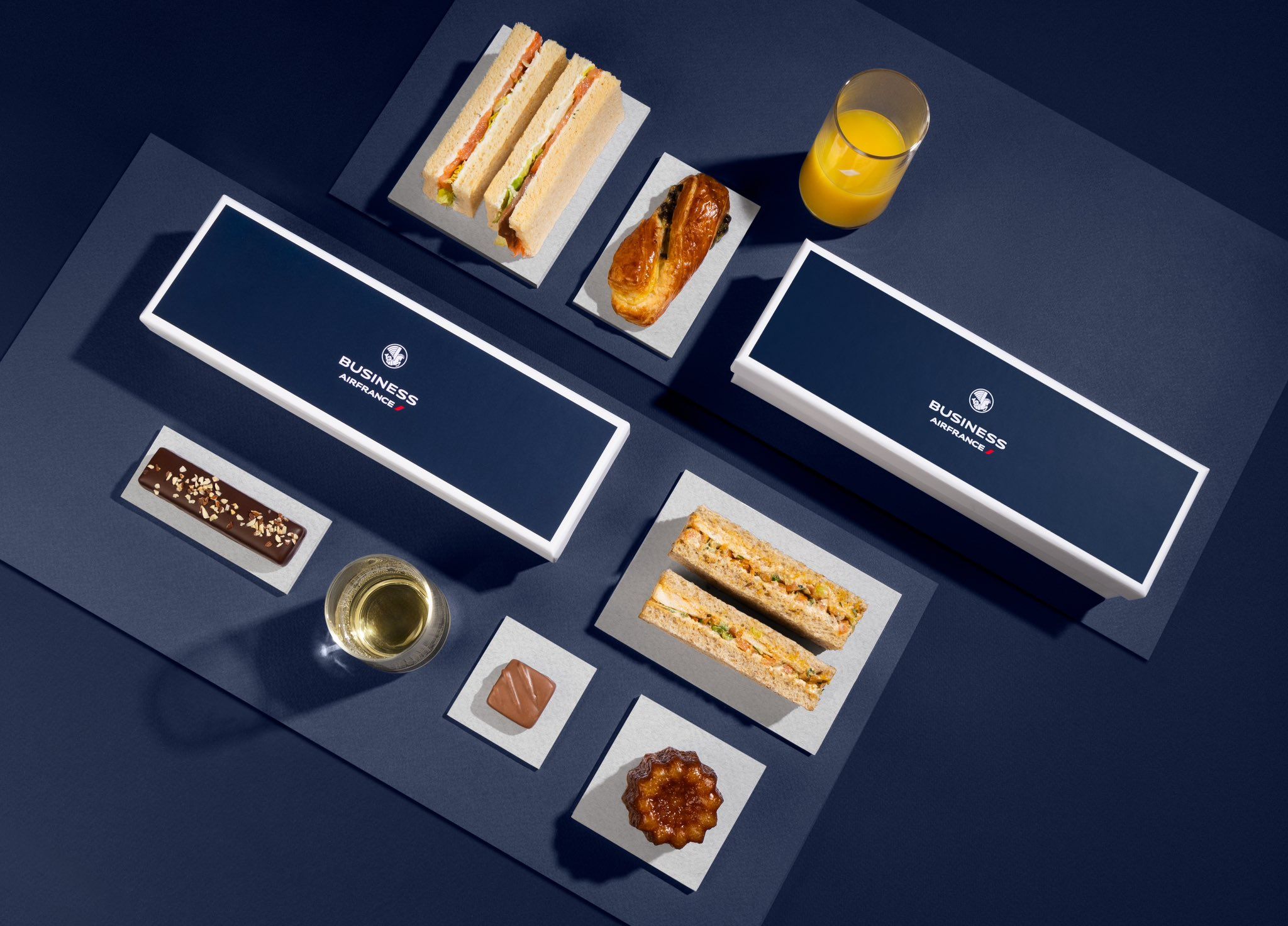 Air France business class dining set.