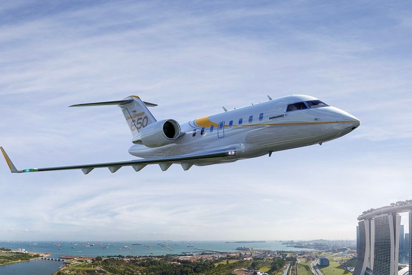 Challenger 650 flying over Singapore