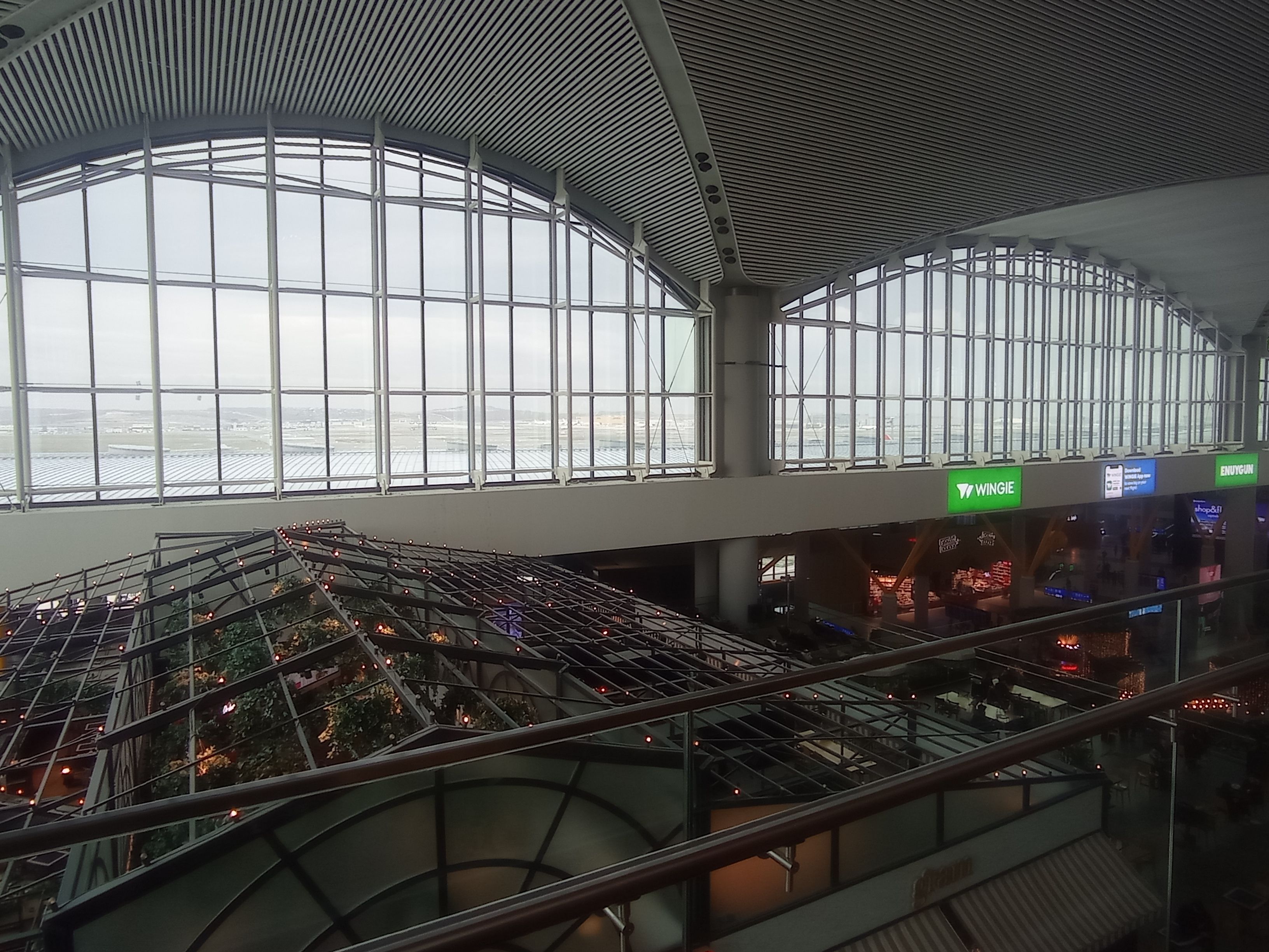 A view of the terminal area at Istanbul Airport.