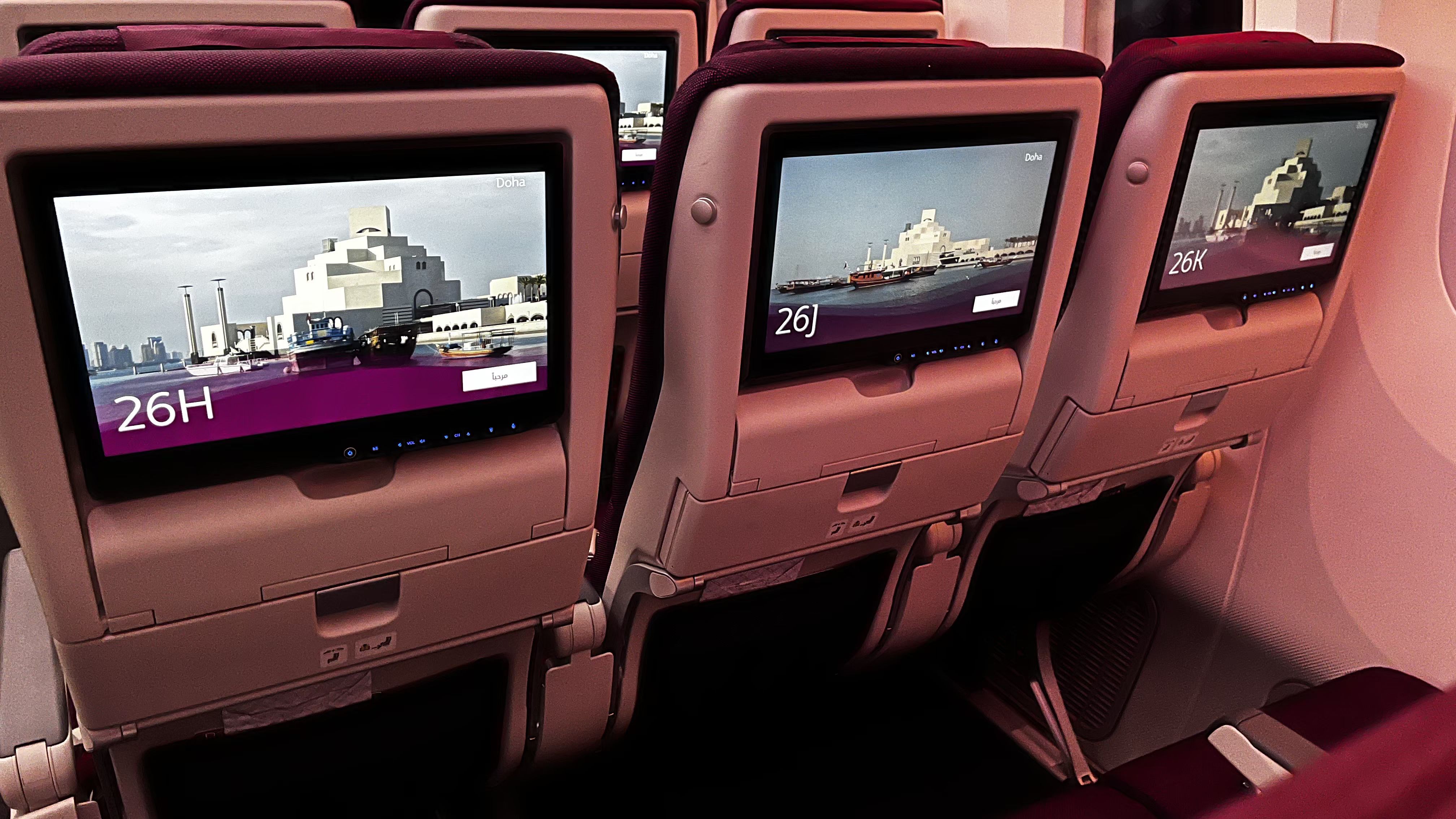 Qatar Airways Economy class featuring the Inflight Entertainment 