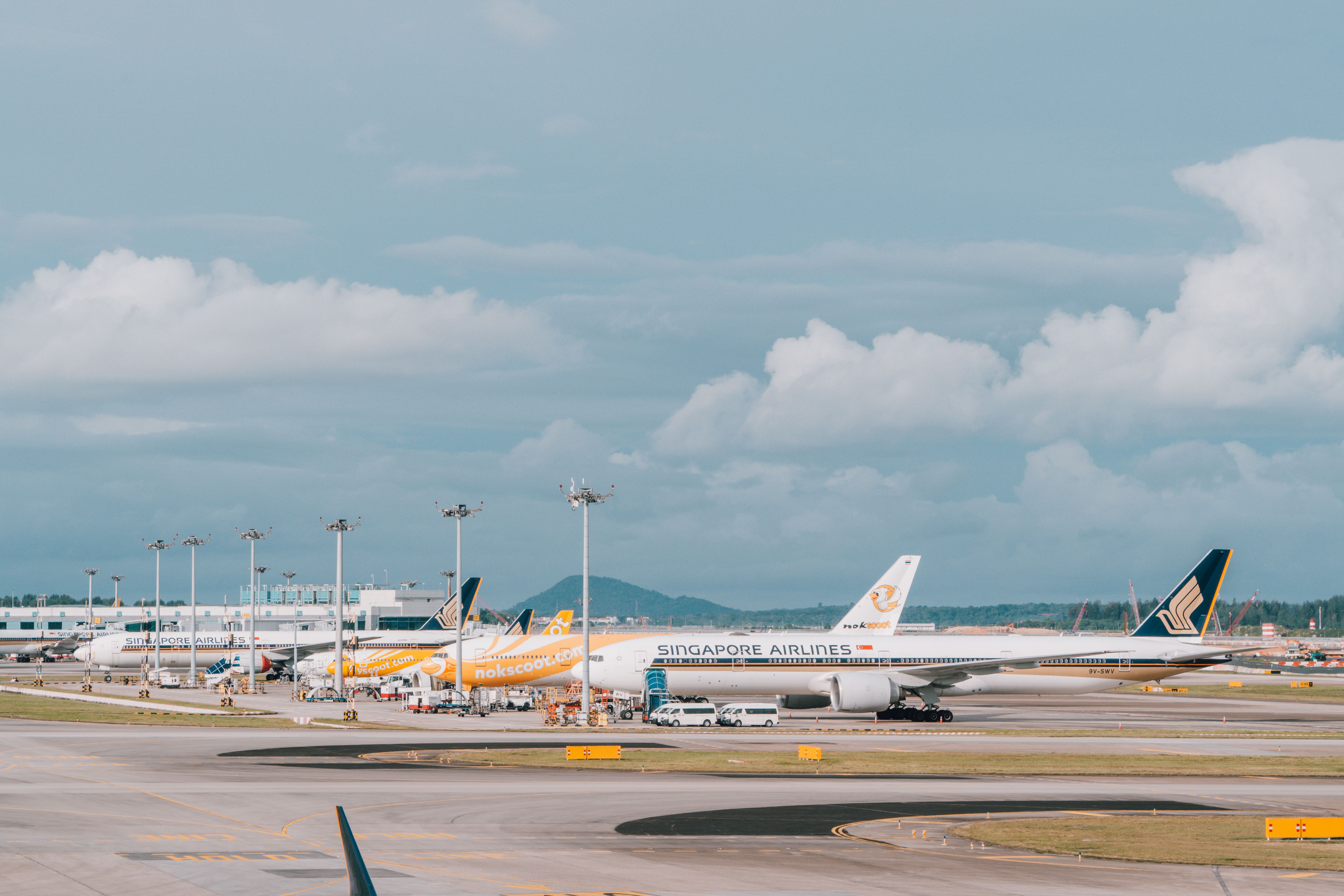 Planes parked at Singapore Changi Airport