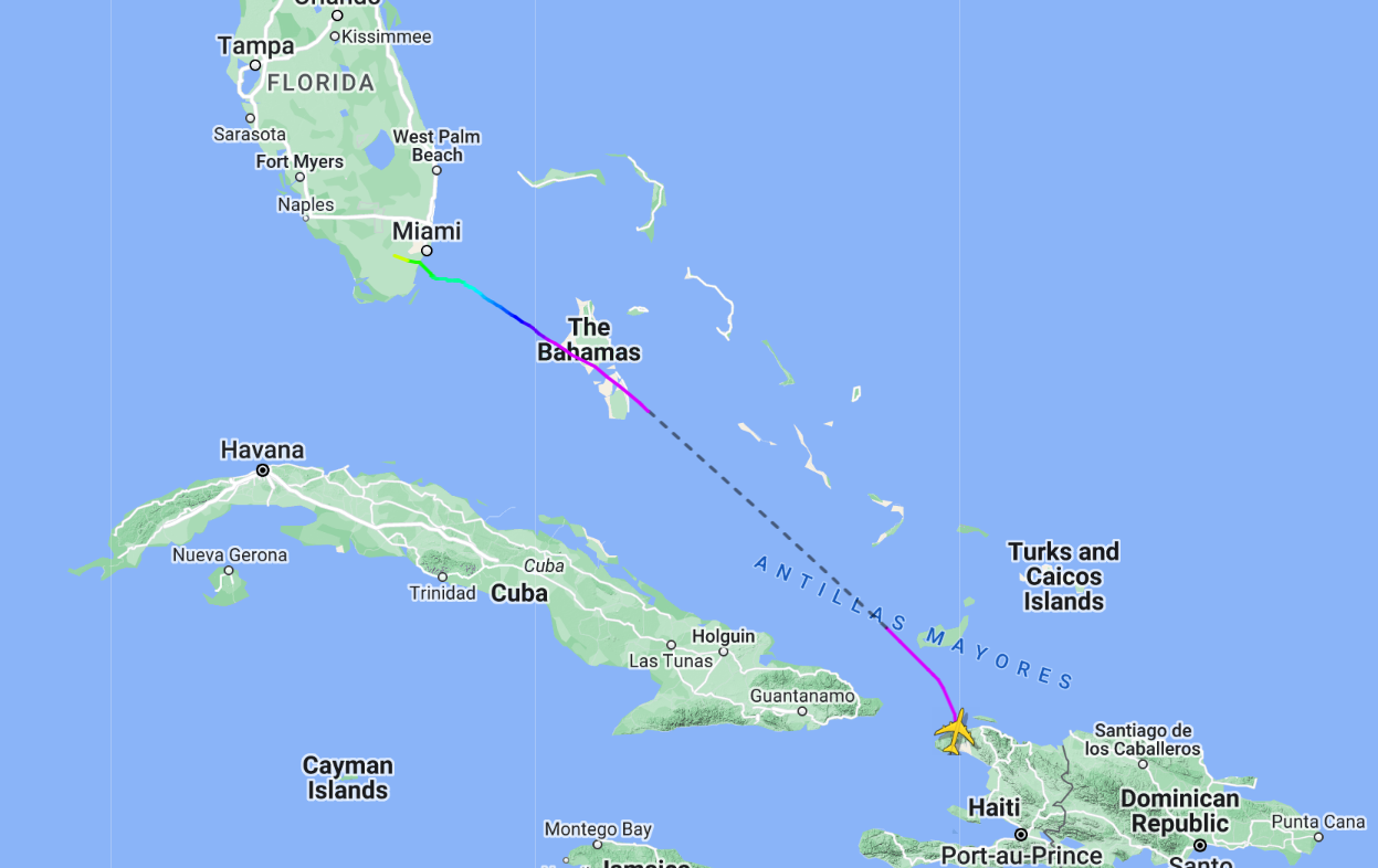 Seized Boeing 747 Ferried To Miami By The US DOJ