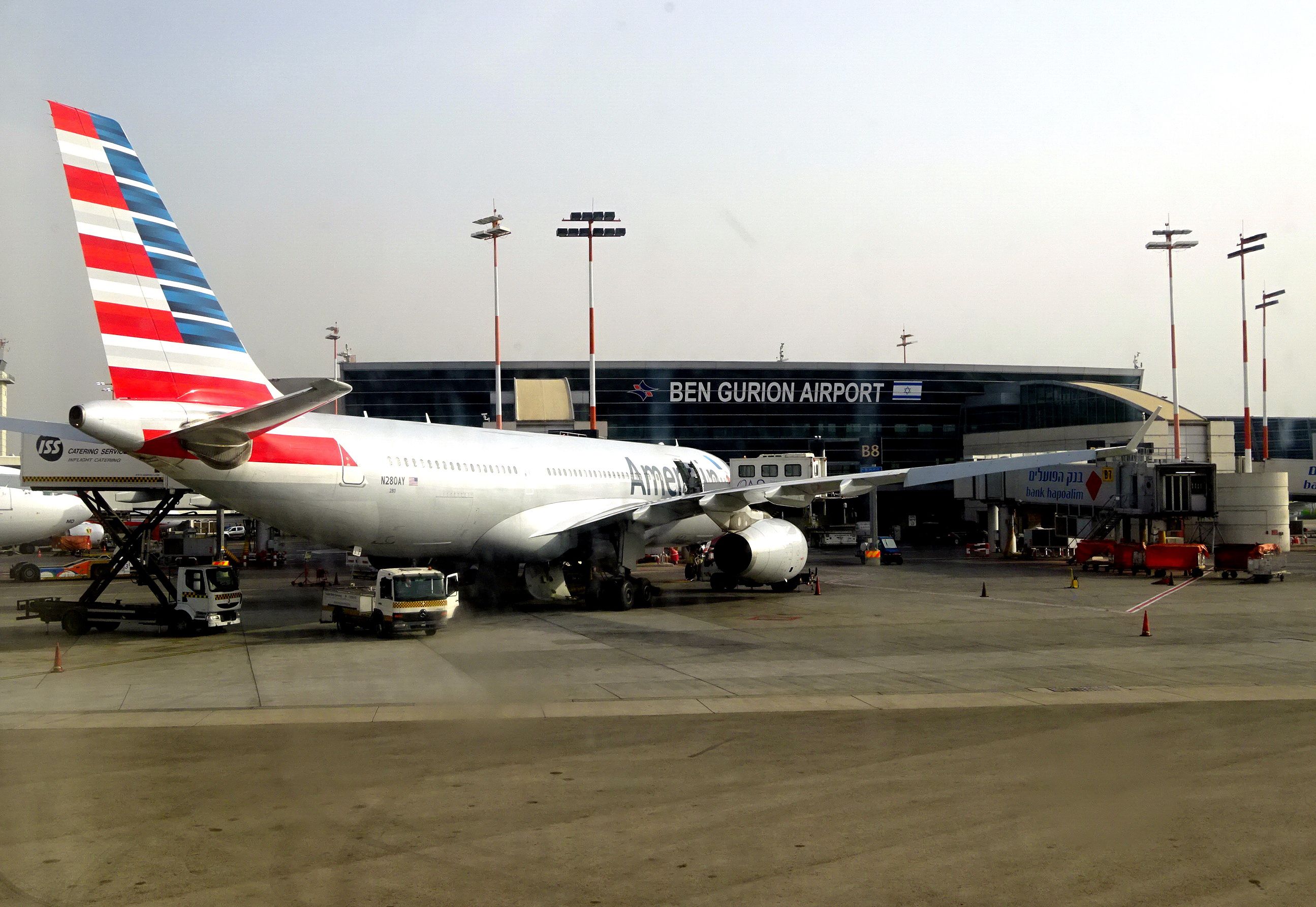 American Airlines Airbus A330 Parked On Stand In Tel Aviv