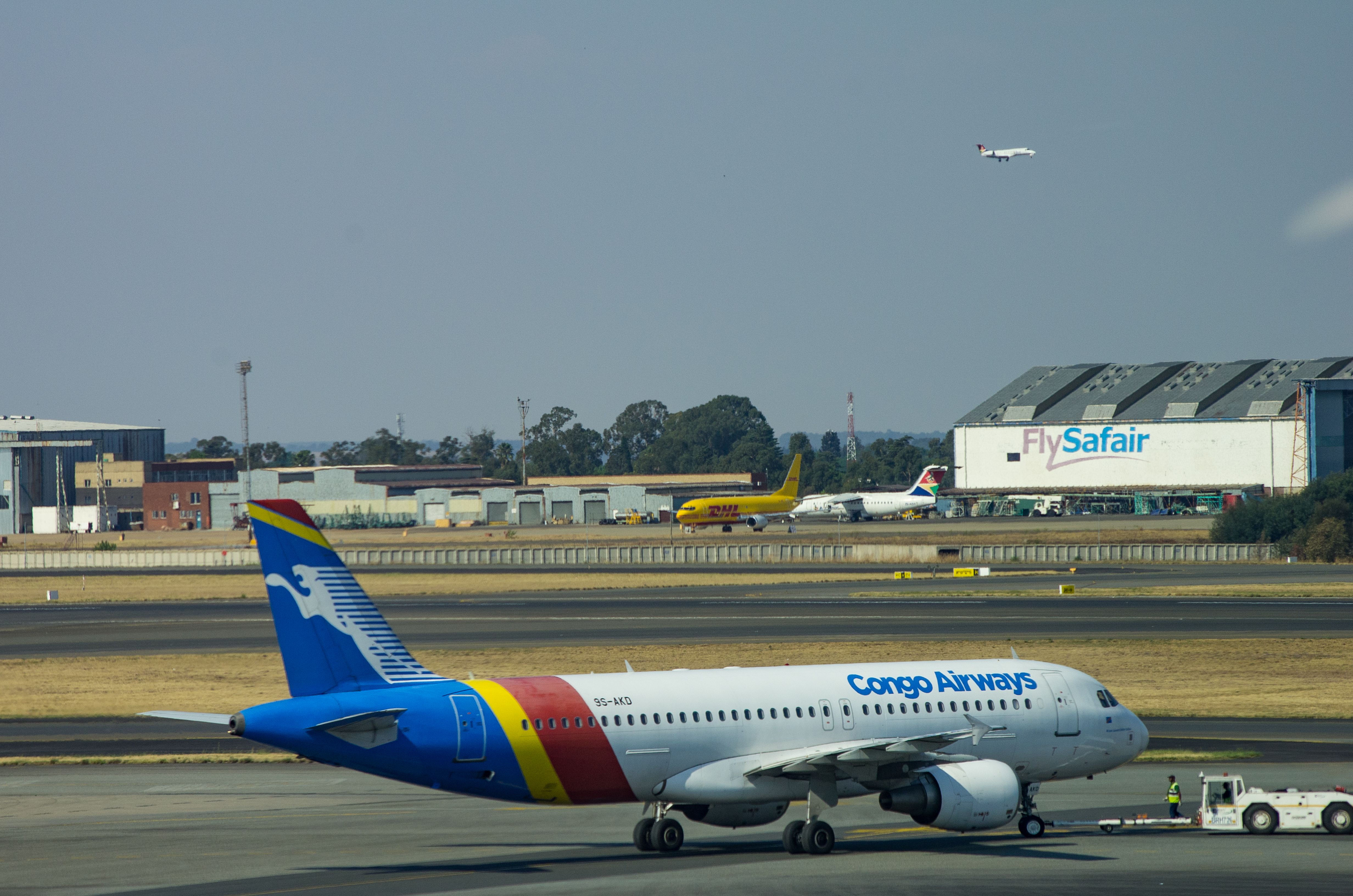 Congo Airways Airbus A320 in Johannesburg.