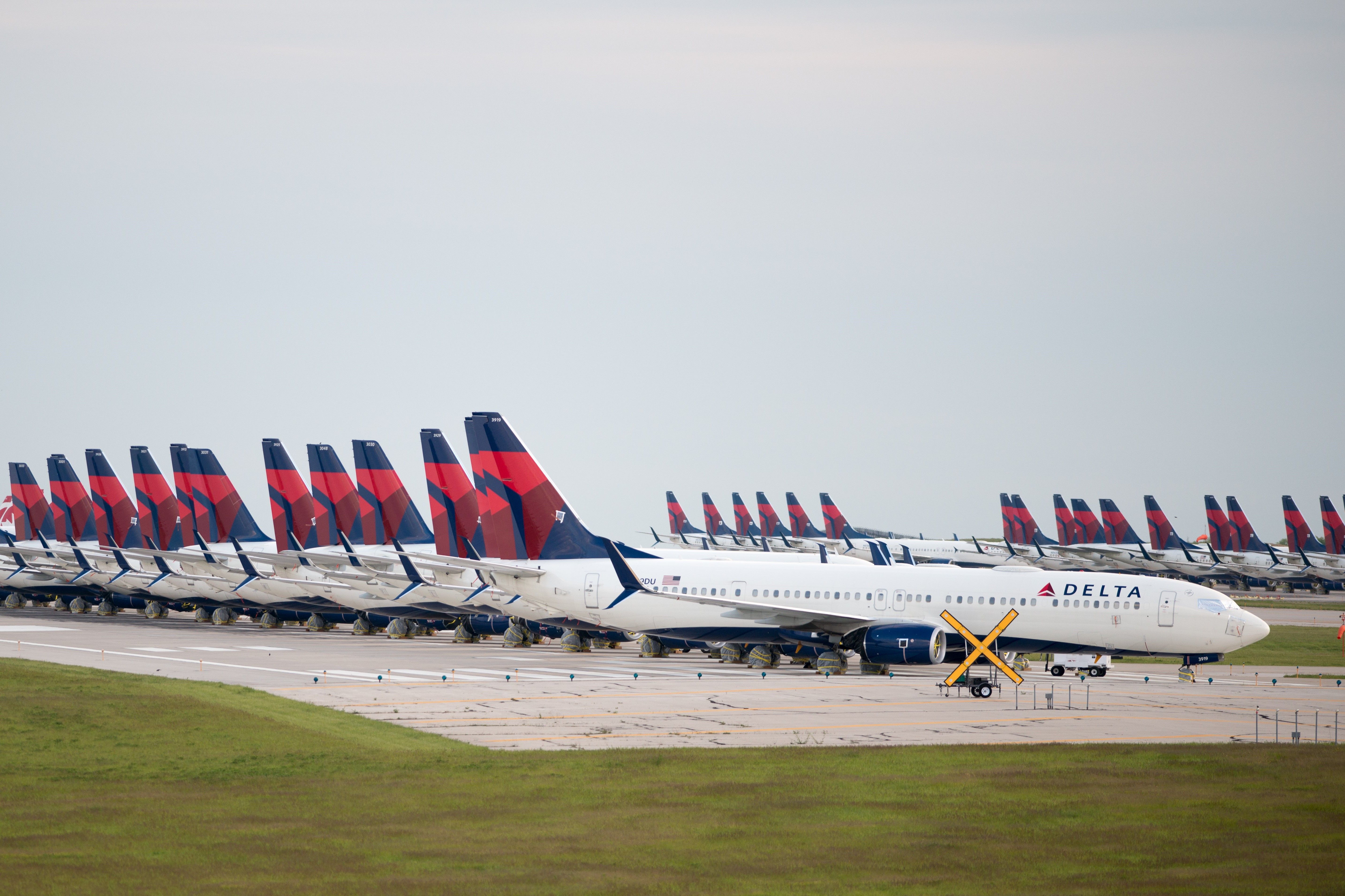 Delta Air Lines Planes Parked In Kansas City