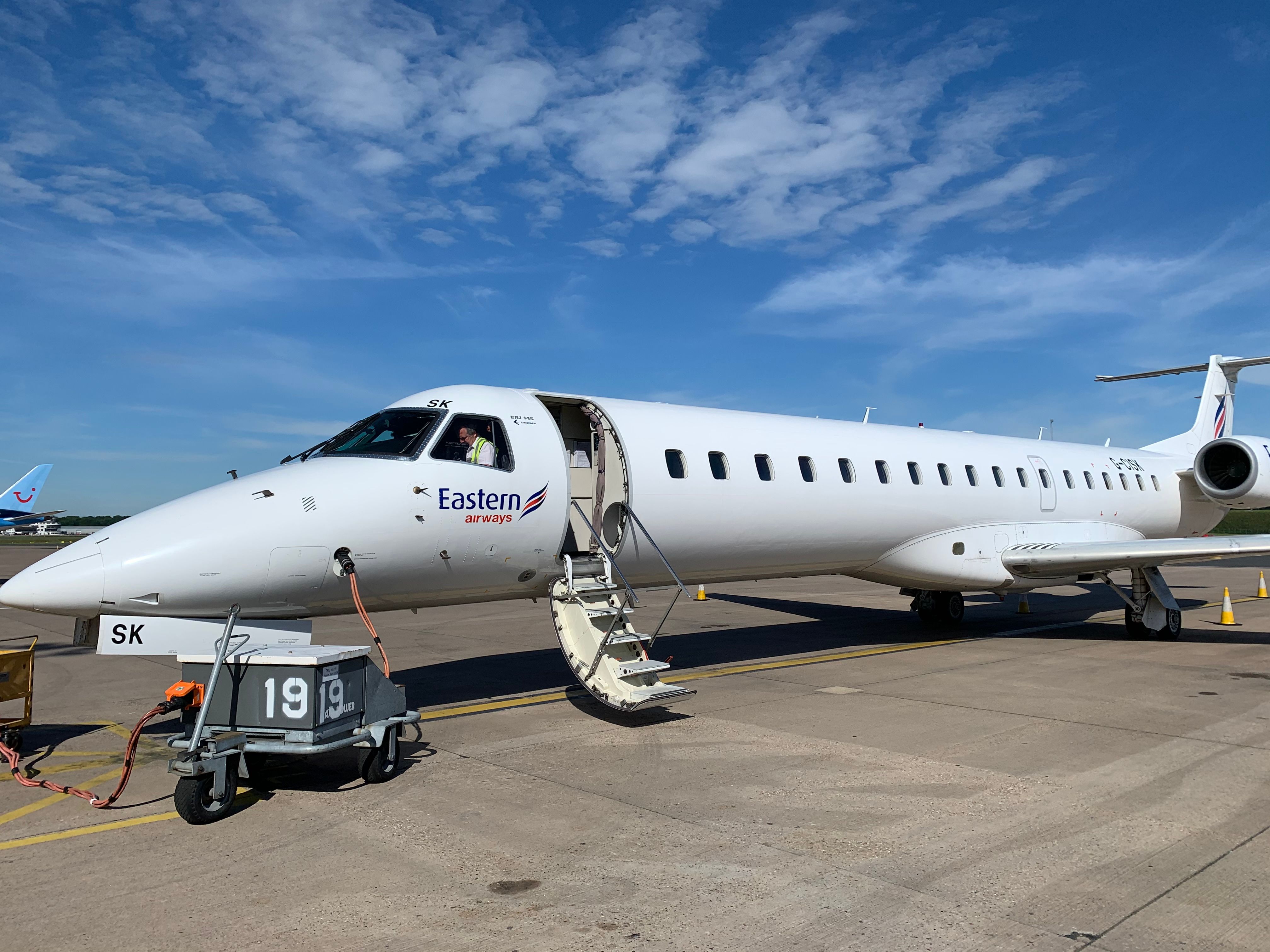 Embraer ERJ145 of Eastern Airways at Birmingham Airport